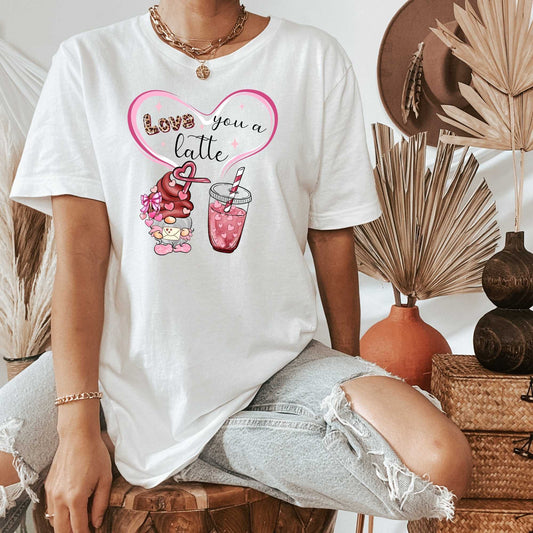 Love you a Latte! Retro Anti-Valentine's Day Shirt, Coffee Lover's Valentine's Day Shirt