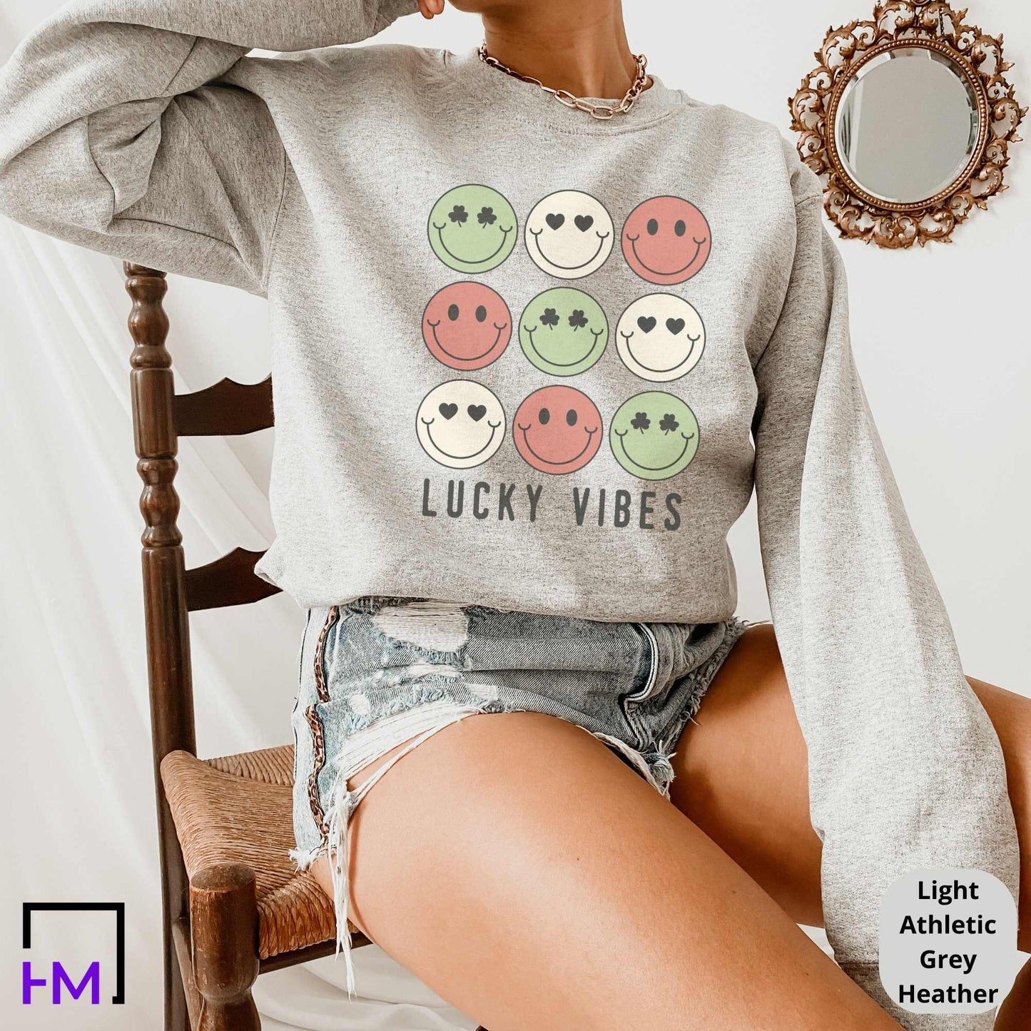 Lucky Vibes, Funny Retro St. Patty's Day Shirt, Lucky Clover Shirt, Shamrock Clover Shirt, Funny St. Patrick's Day Shirt