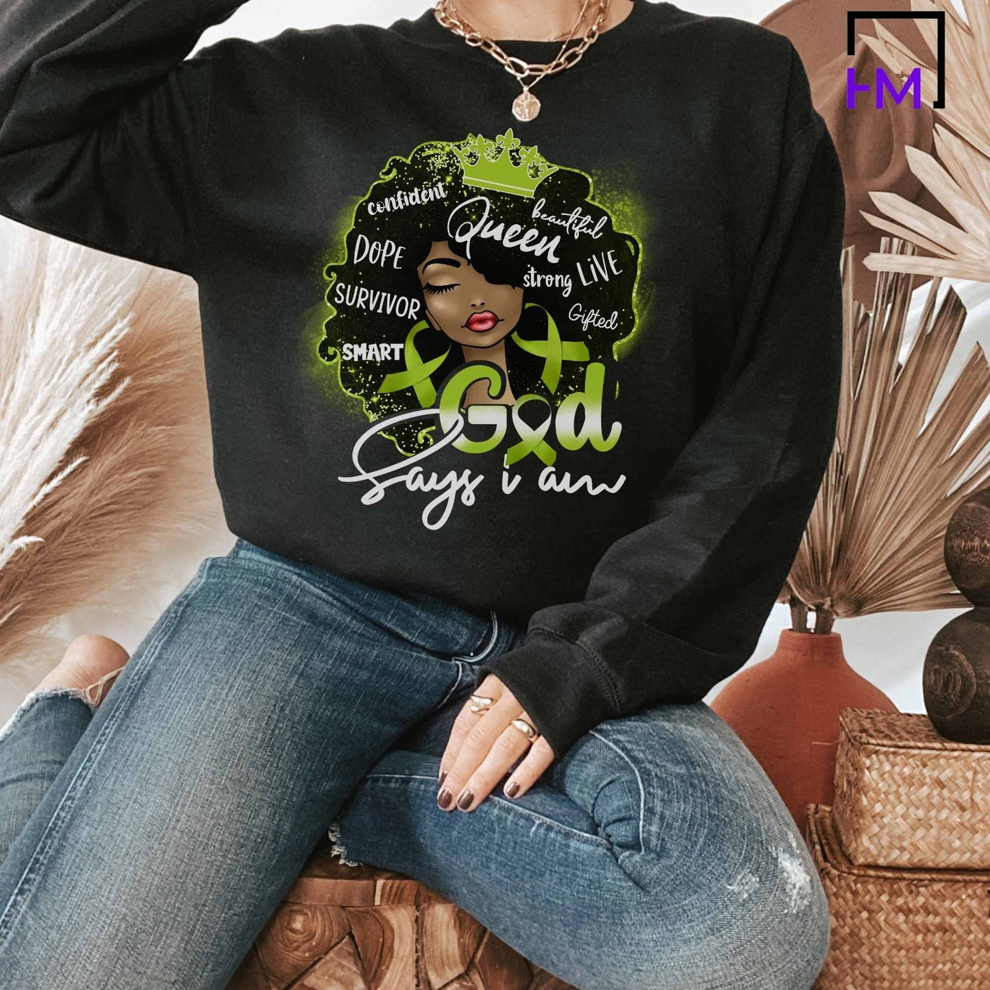 Lymphoma Cancer, World Cancer Day Shirt, Black Woman Cancer Shirt, Never Give Up, Cancer Survivor Gifts, Stronger than Cancer Shirt, Green Ribbon Shirt