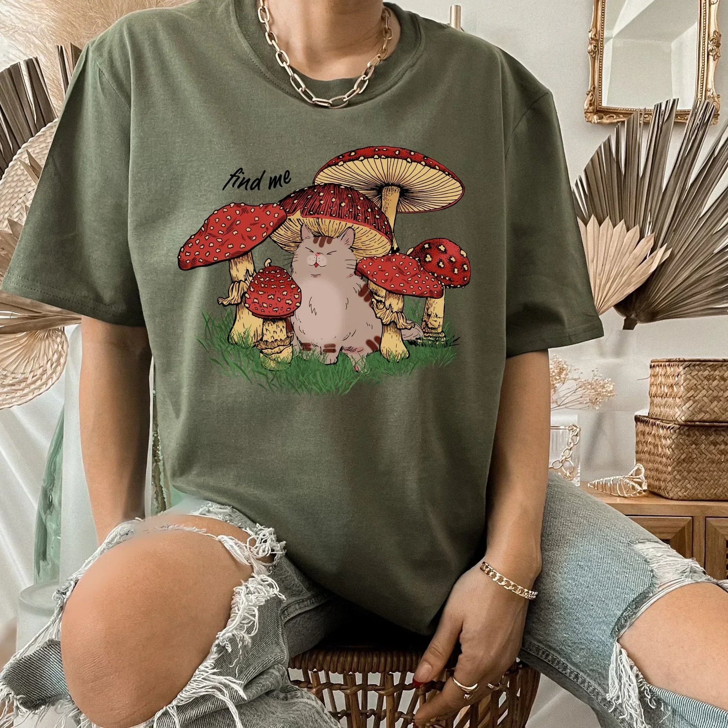 Magic Mushroom Shirt, Psilocybine Mushroom Sweater, Celestial Shirt, Dark Academia, Goblincore Clothing, Cat Sweatshirt, Moon Child Shirt HMDesignStudioUS