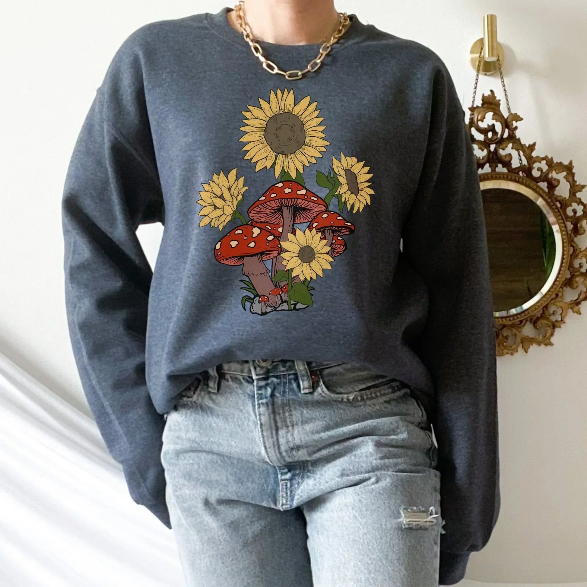 Magic Mushroom Sunflower Shirt HMDesignStudioUS