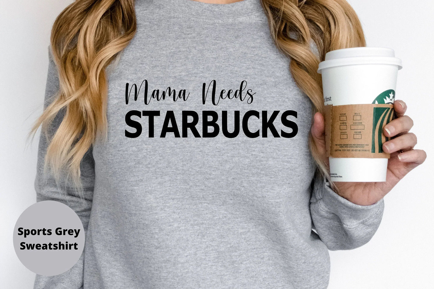 Mama Needs Coffee Sweatshirt, Coffee Lovers Gift for Mom