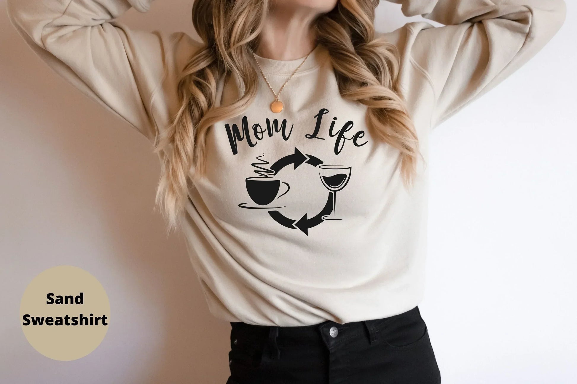 Mama Sweatshirt, Wine and Coffee Mom Life, Coffee Lover Hoodie, Mother's Day, Mother Shirt, Gift For Mom, Wife Shirt, Wine Glass Shirt HMDesignStudioUS