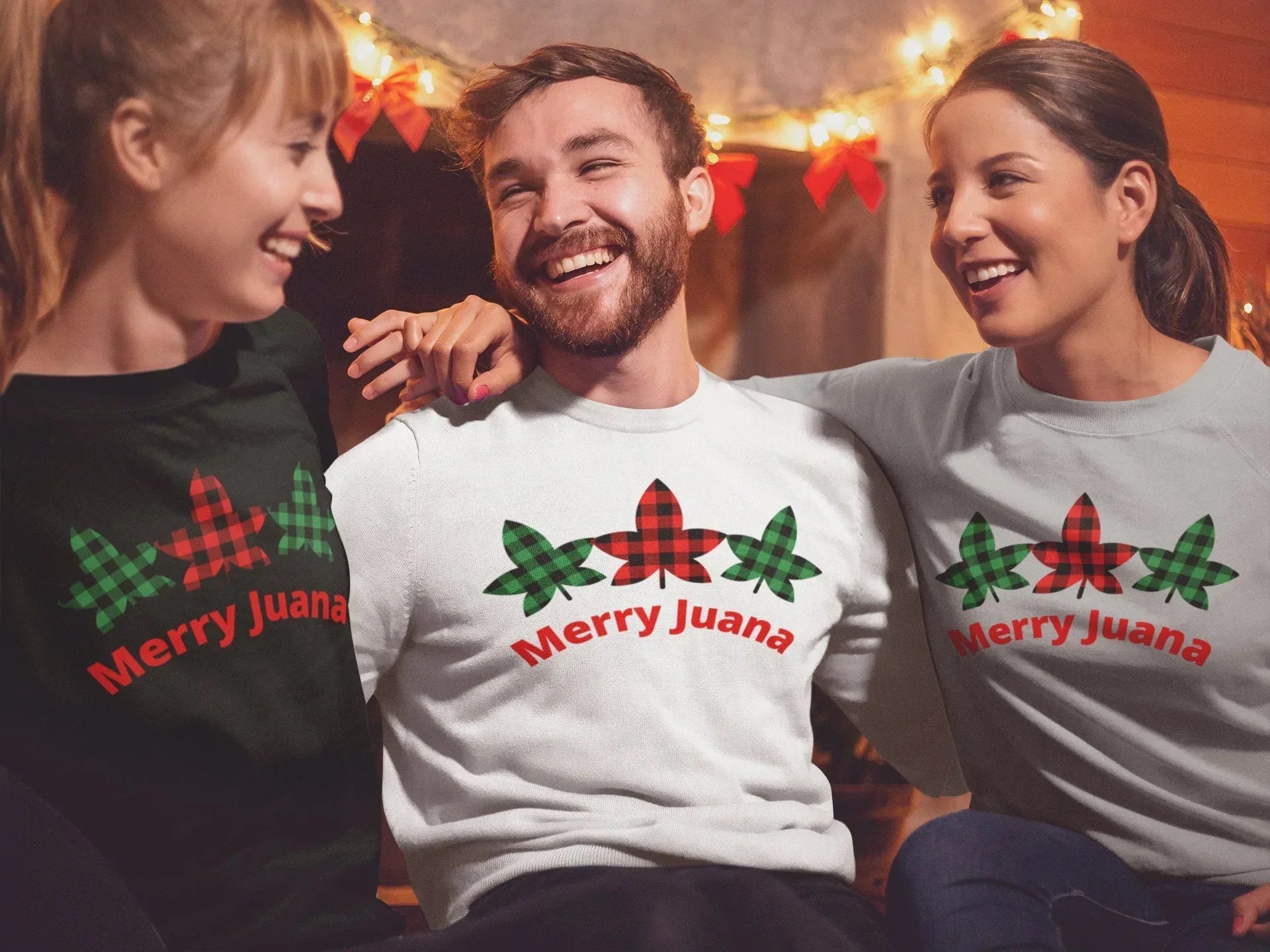 Merry Juana, Stoner Shirt, Gift for Her, Stoner Girl, Cannabis Clothes, Gift for Him, Marijuana Sweatshirt, Weed Mom, 420 Hoodie, Christmas HMDesignStudioUS