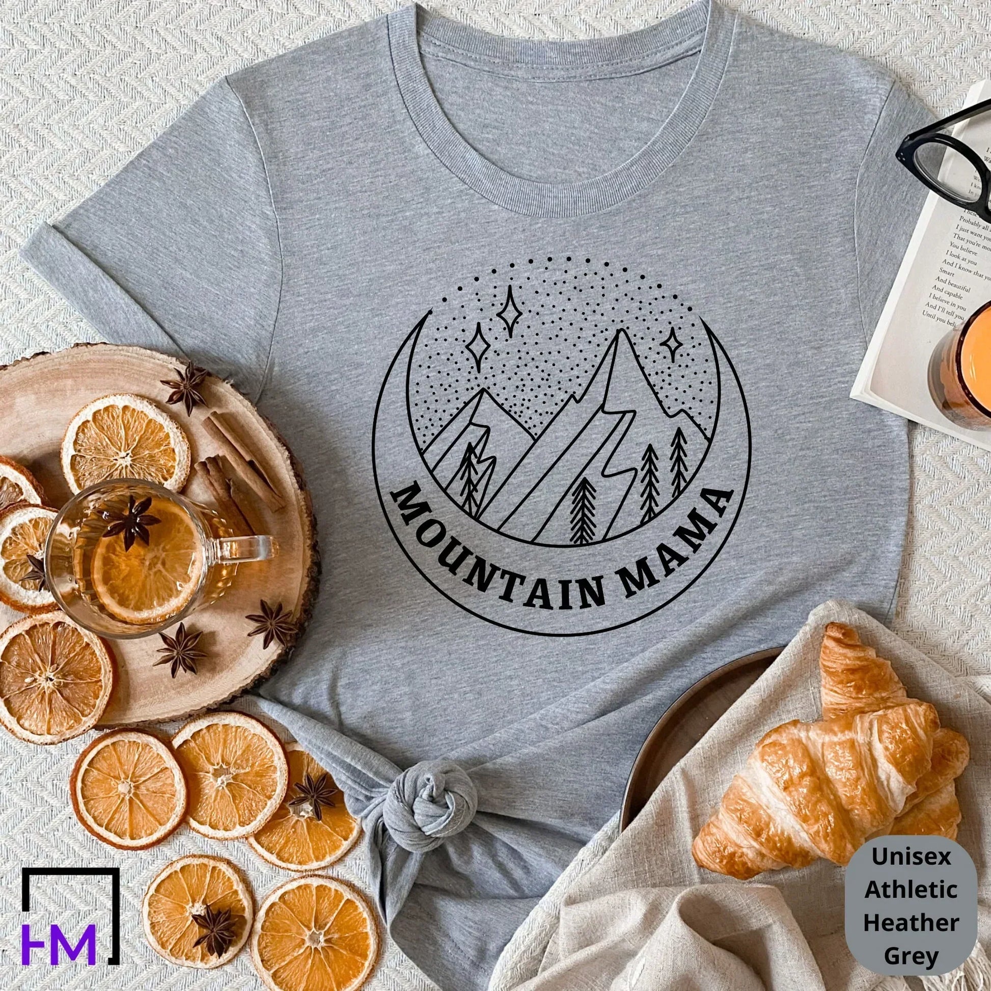 Mom Camping Shirt, Happy Camper, Mountain Mama Adventure Time Camper Gifts for Women, Nature Lover Sweatshirt, Camping Presents, Hiking Tee