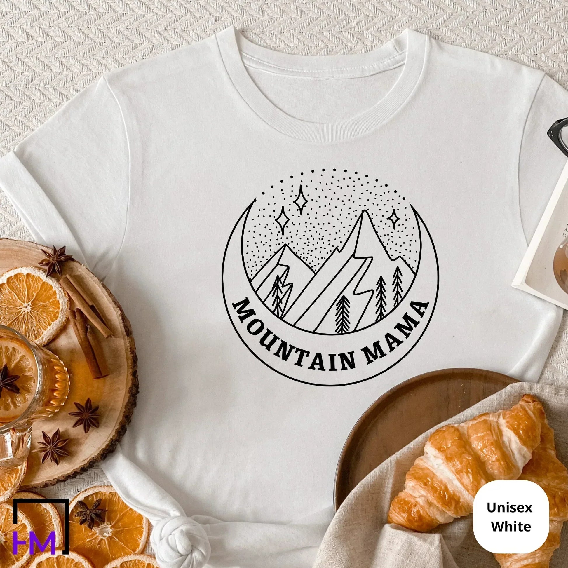 Mom Camping Shirt, Happy Camper, Mountain Mama Adventure Time Camper Gifts for Women, Nature Lover Sweatshirt, Camping Presents, Hiking Tee