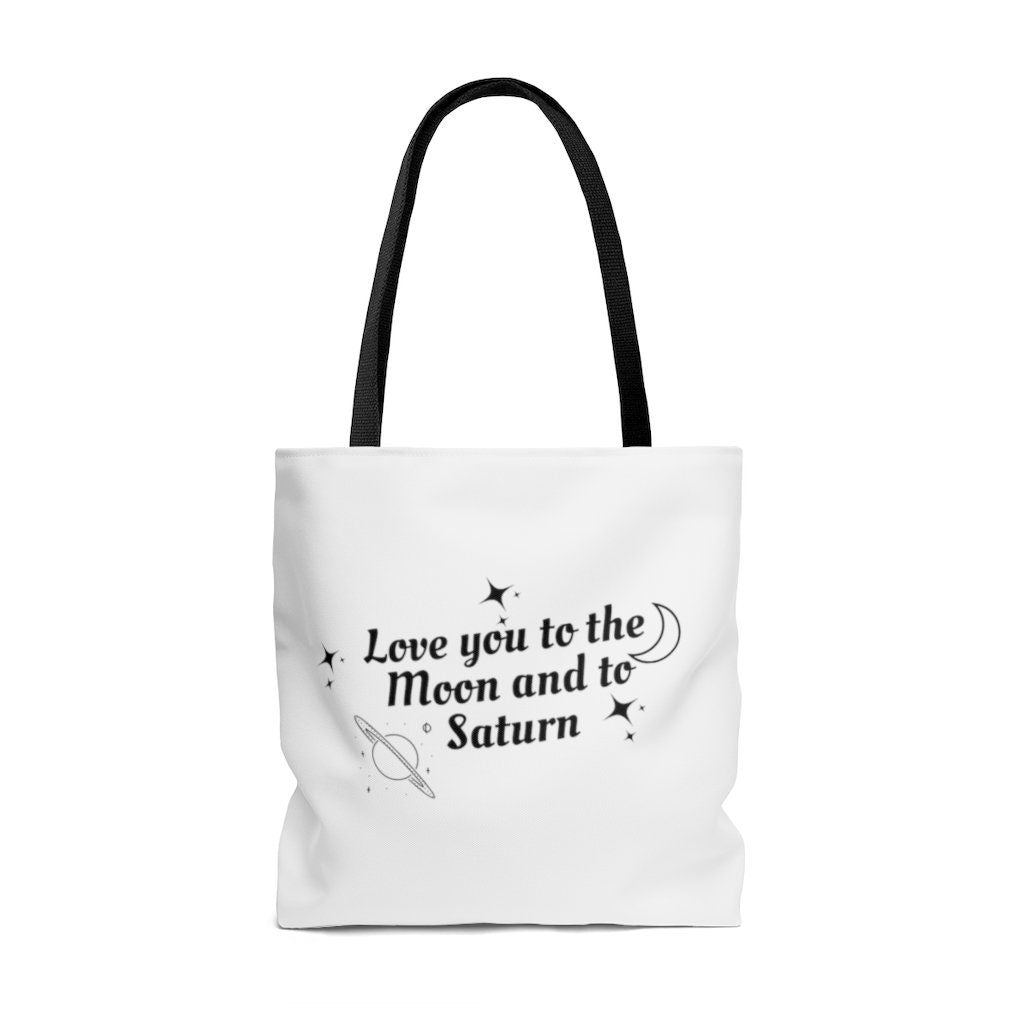 Moon and Saturn Tote Bag | Reusable Canvas Bag | Song Lyrics Grocery Bag | Reusable Gift | Taylor Fan Bag | I Love Taylor Gift