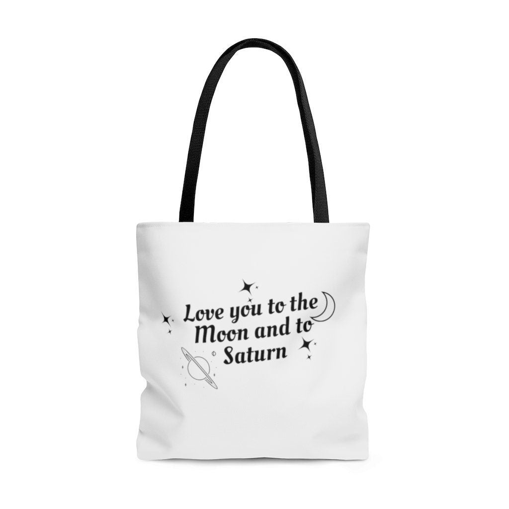 Moon and Saturn Tote Bag | Reusable Canvas Bag | Song Lyrics Grocery Bag | Reusable Gift | Taylor Fan Bag | I Love Taylor Gift