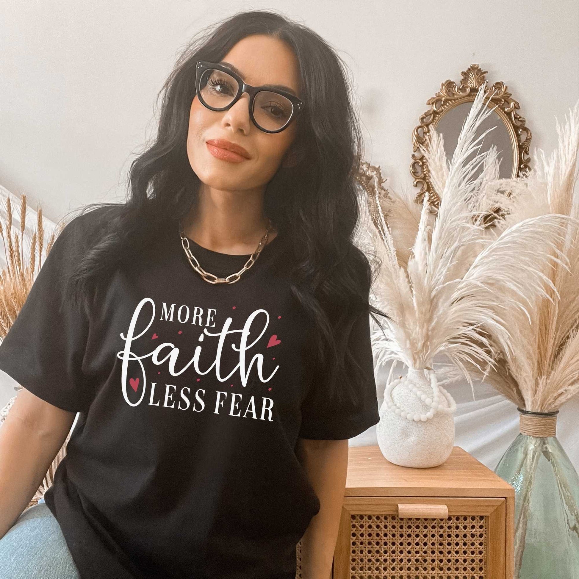 More Faith Less Fear, Faith Based T-Shirts for Women & Teens