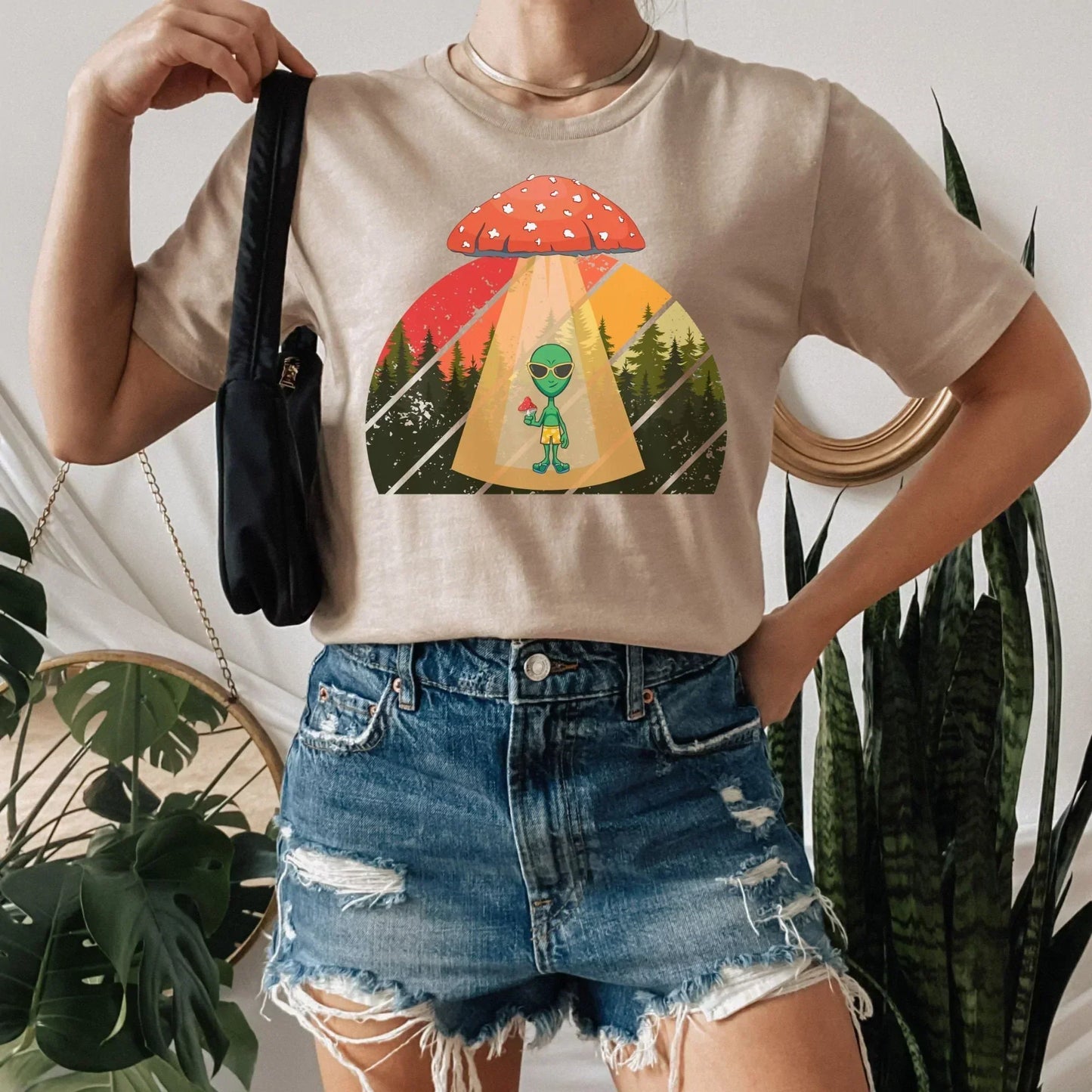 Mushroom Hoodie, Magic Mushroom Sweater, Alien Shirt, Moon Sweatshirt, Celestial Shirt, Dark Academia, Goblincore Clothing, Pastel Goth