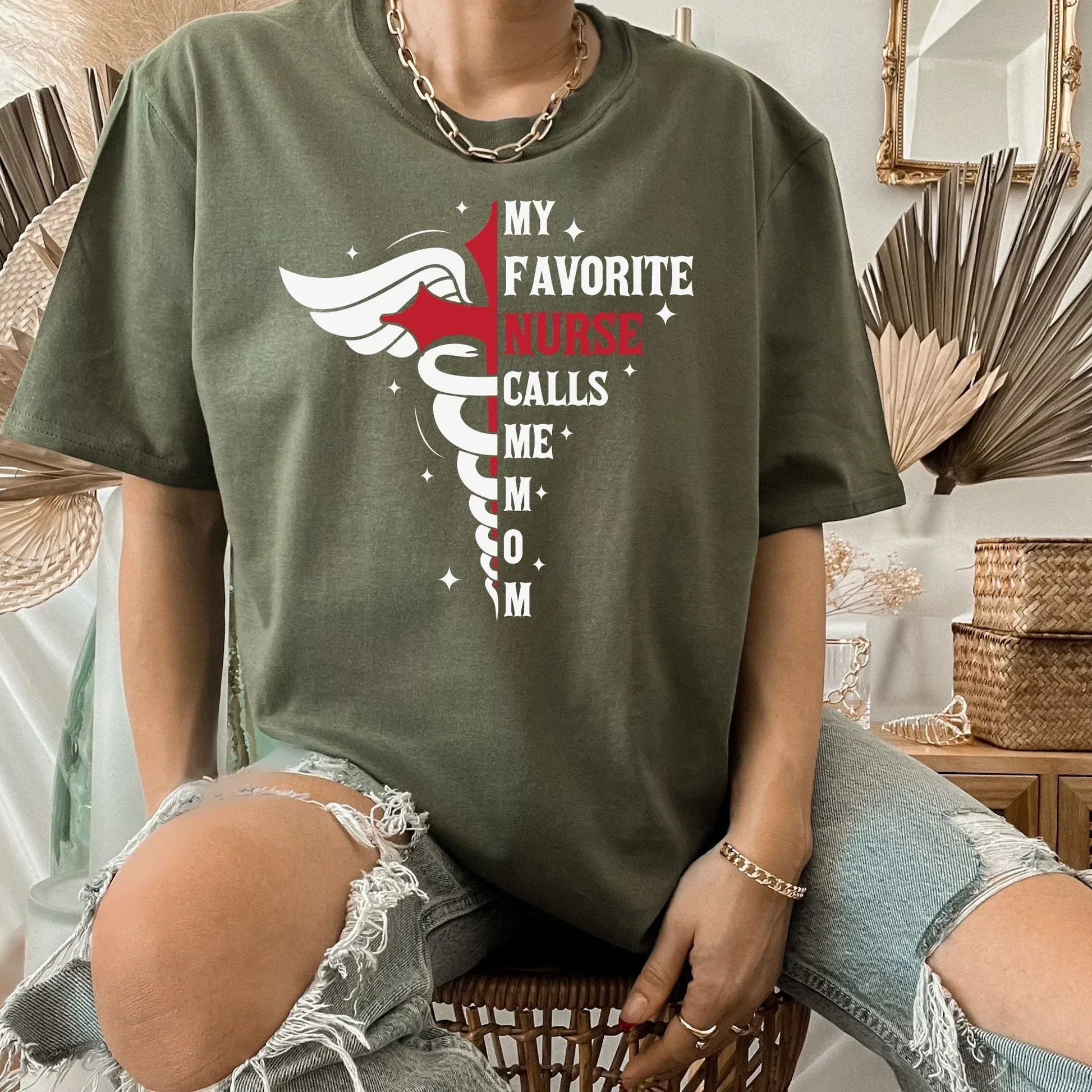My Favorite Nurse Calls Me Mom Nurse Shirt, Nurse Gift for Daughter