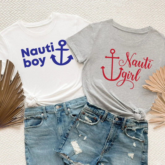 Nauti Boy & Nauti Girl Couples Cruise Shirts HMDesignStudioUS