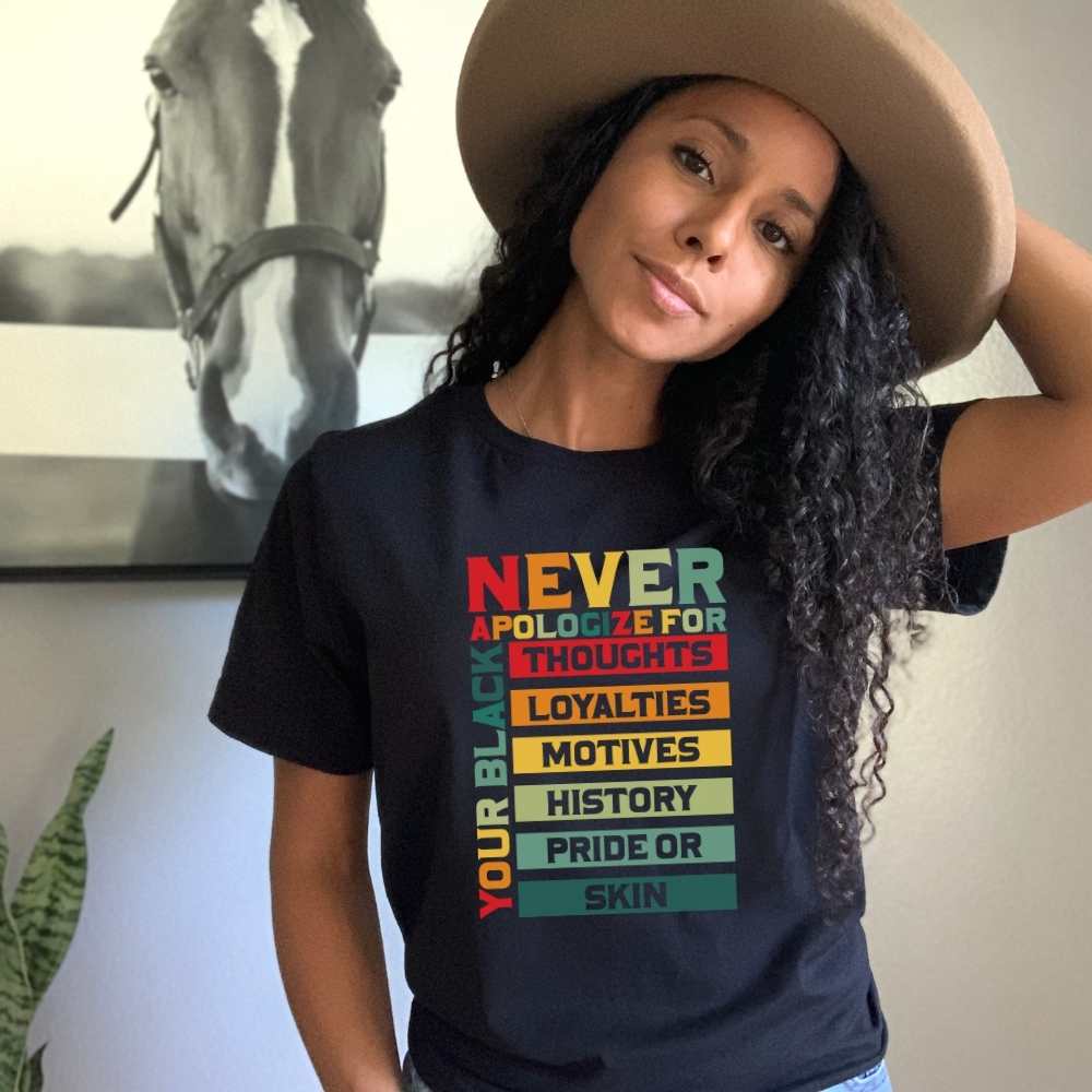 Never Apologize Black Pride Shirt
