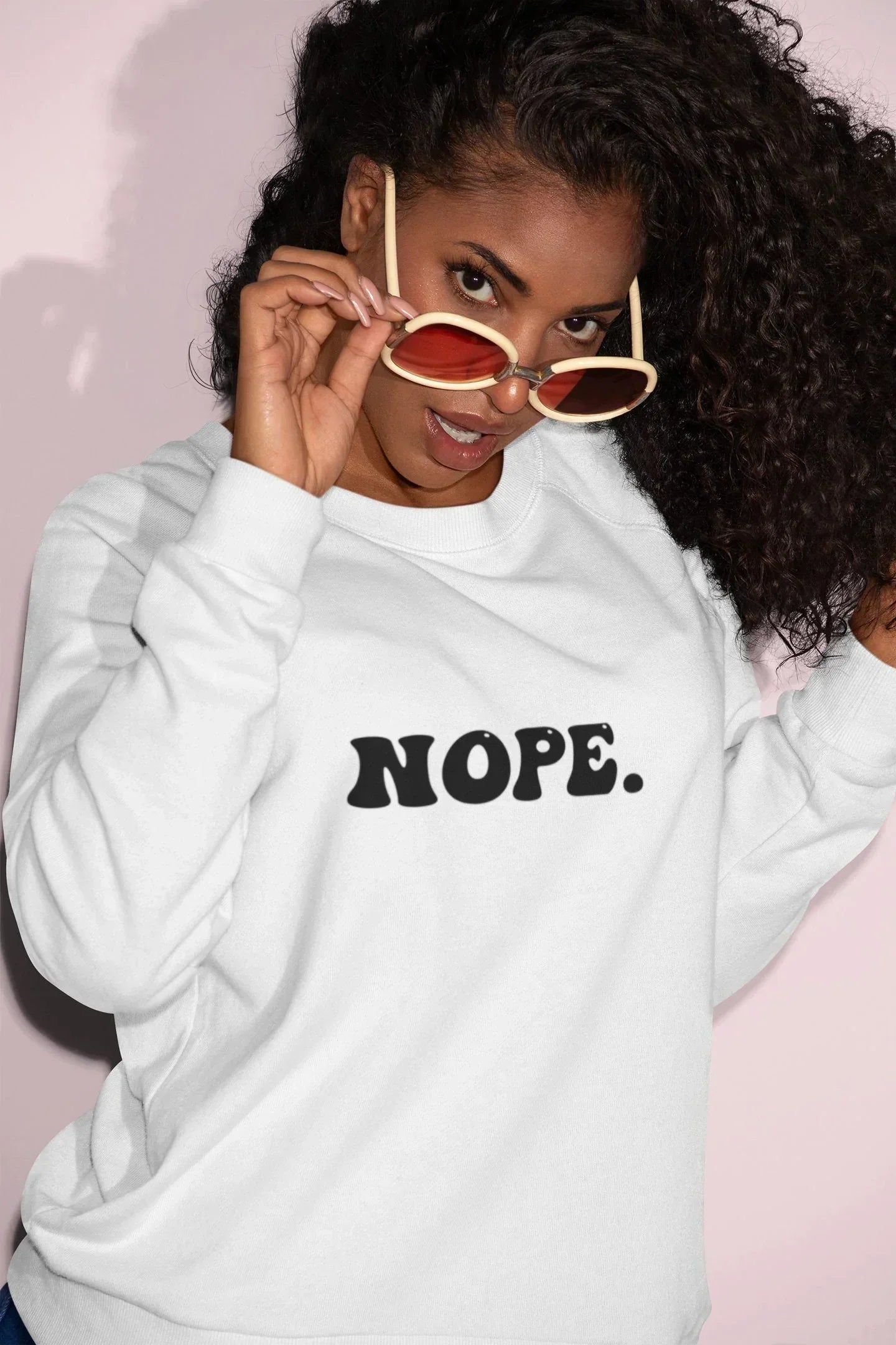 Nope Retro Shirt, Funny Sweatshirt, Cute Sassy Gift, Funny Graphic Longsleeve Tee, Funny Hoodie, Gift For Her, Sarcastic Sweater HMDesignStudioUS