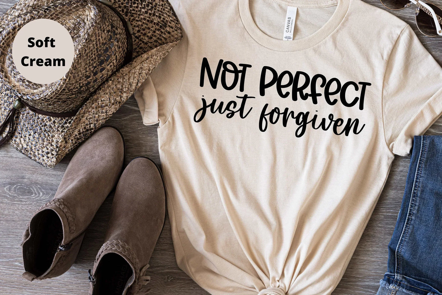 Not Perfect Just Forgiven, Christian Shirt about Jesus