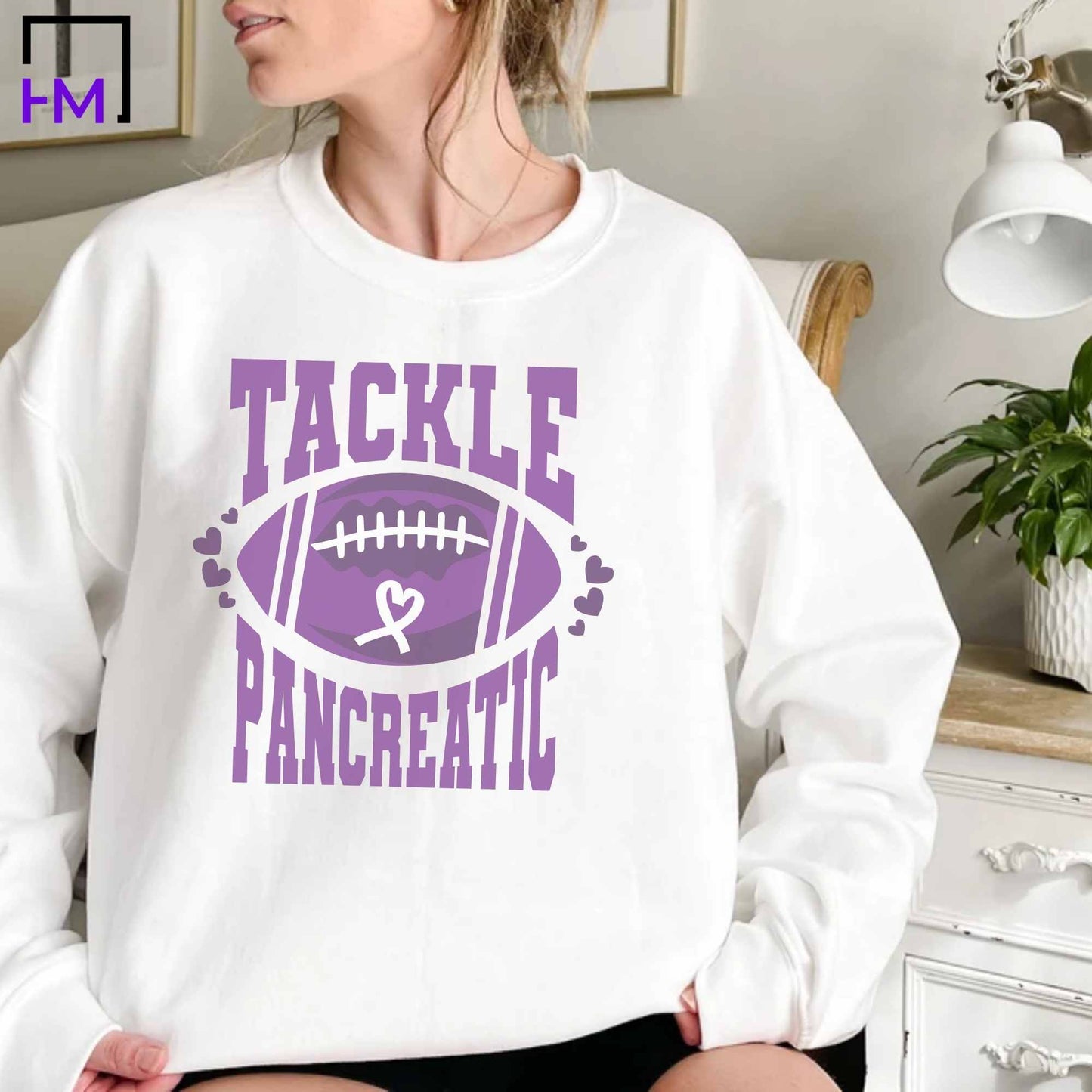 Pancreatic Cancer Shirt, Tackle Cancer Shirt, World Cancer Day Shirt, Never Give Up, Pancreatic Cancer Survivor Gifts, Stronger than Cancer Sweatshirt, Purple Ribbon Hoodie HMDesignStudioUS