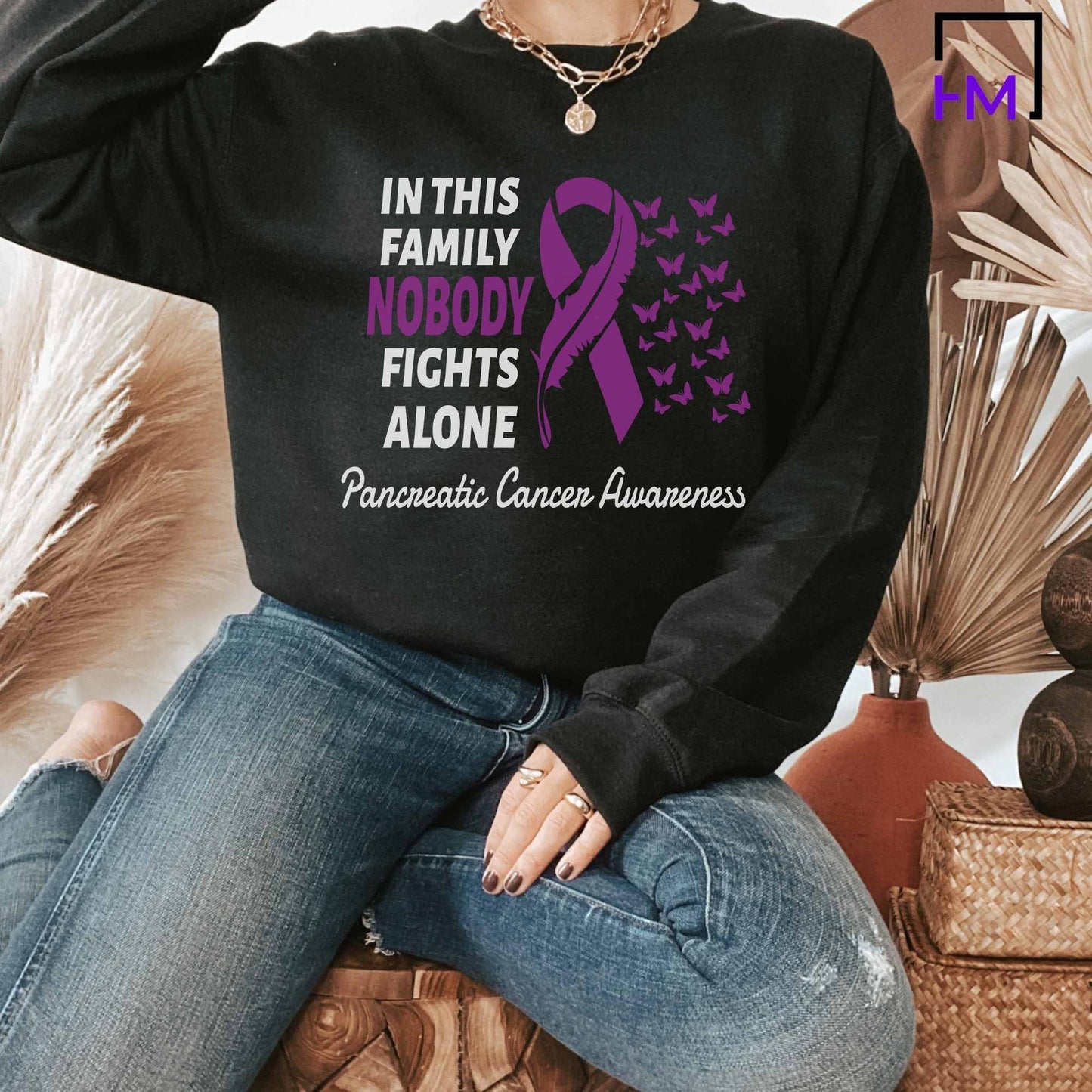 Pancreatic Cancer Shirt, World Cancer Day Shirt, Pancreatic Cancer Awareness Shirt, Never Give Up, Cancer Survivor Gifts, Stronger than Cancer Shirt, Ribbon Shirt HMDesignStudioUS