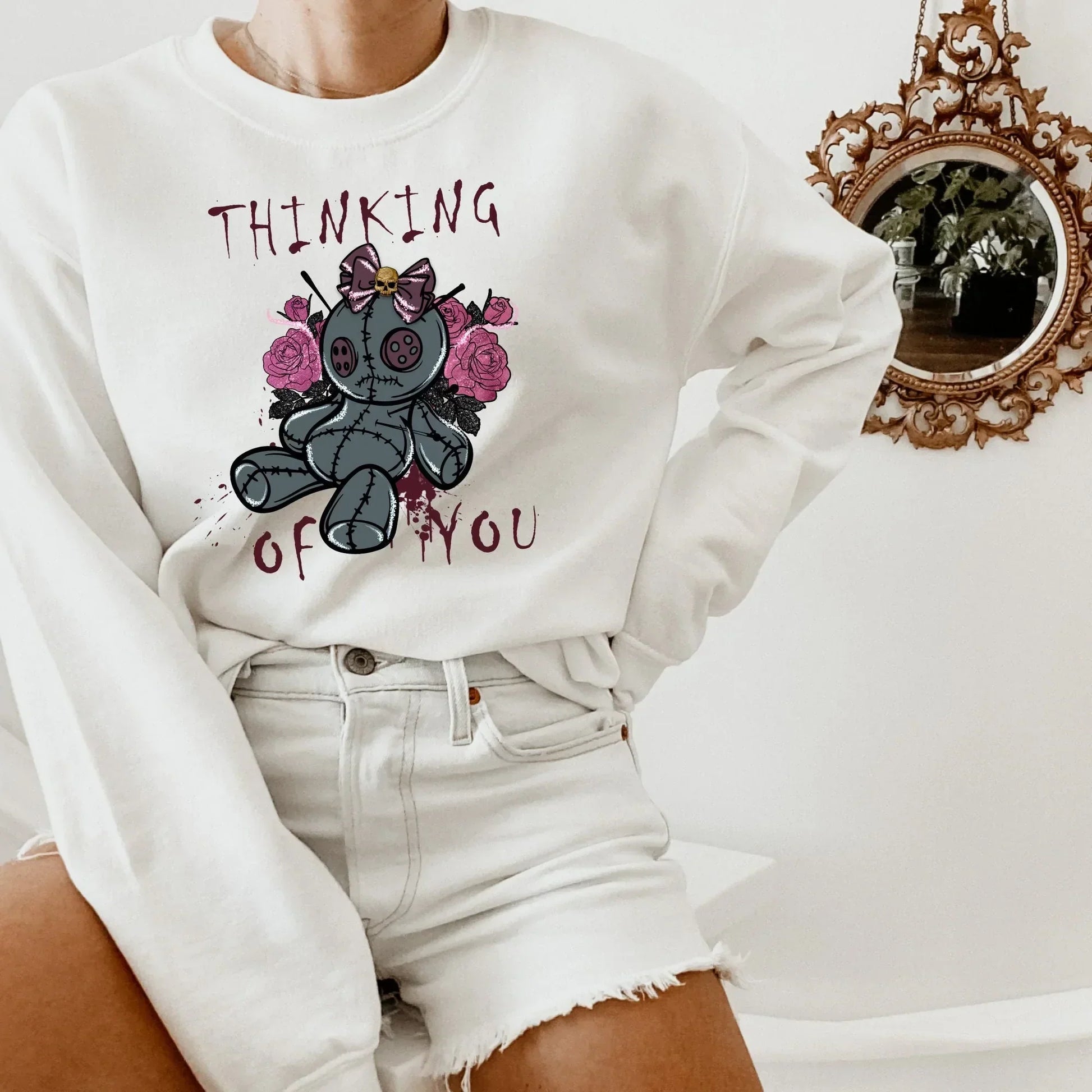 Pastel Gothic Shirt, Witchy Vibes Sweatshirt, Skull Shirt, Goth Style Grunge Shirt, Aesthetic Clothing, Trippy Gift for Her, Witch Tee HMDesignStudioUS