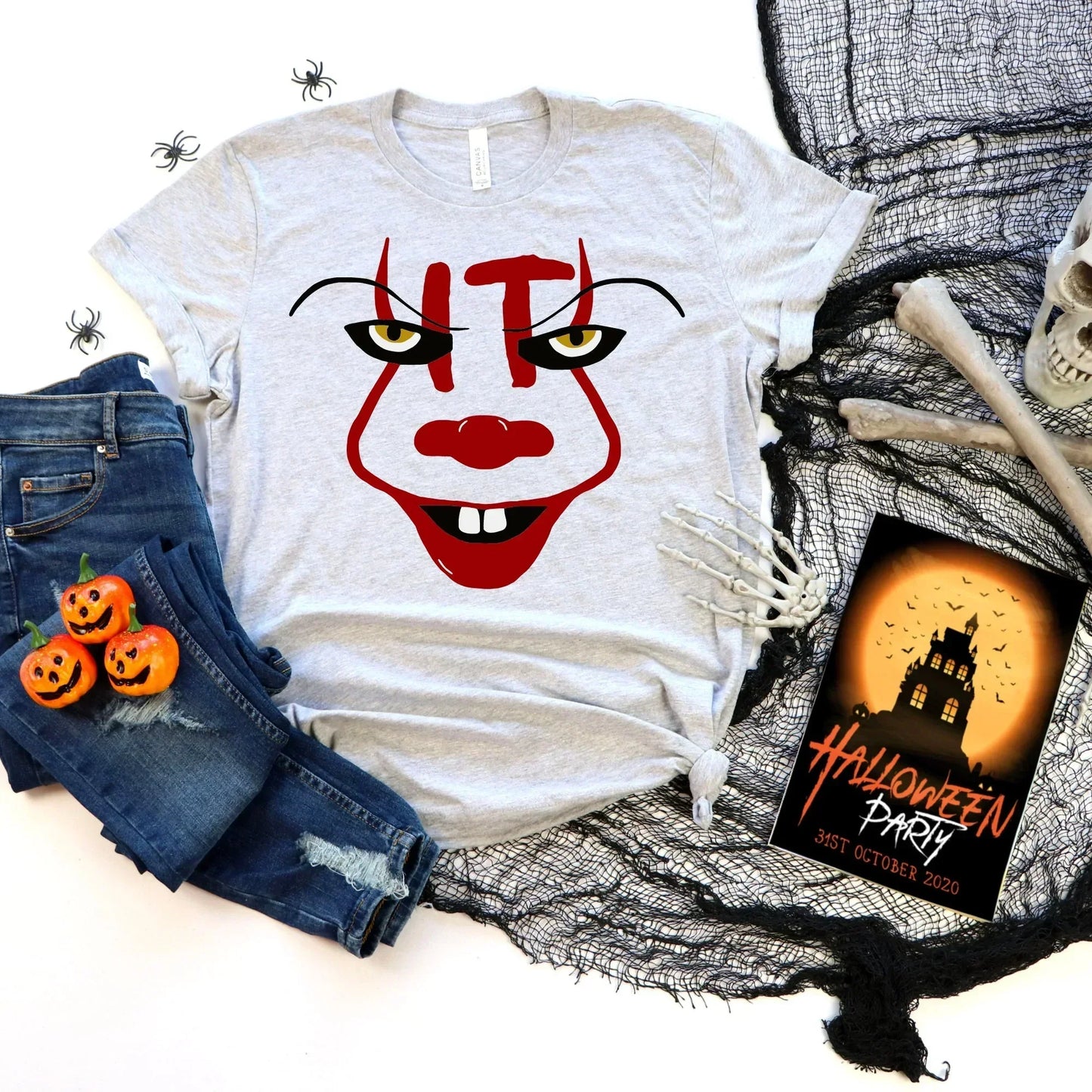 Pennywise shirt, Horror Movie IT Sweatshirt, Penny wise Halloween Hoodie, Halloween Crewneck, Spooky Halloween Party T-Shirt HMDesignStudioUS