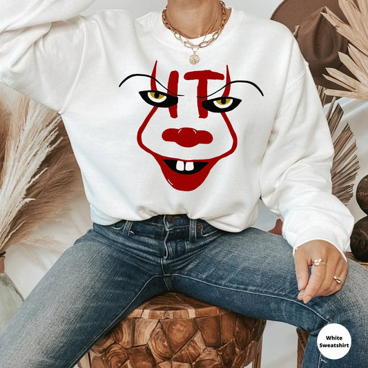 Pennywisee shirt, Horror Movie Sweatshirt, Youll Float Too Freddy Chucky Krueger IT Jason Hoodie, Halloween Crewneck Halloween Party T-Shirt