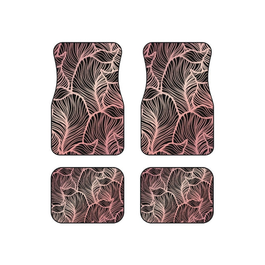 Pink Car Floor Mats, Floral Hippie Car Decor, 70s Floor Mat, Boho Car Accessories, Cottagecore Mats for Car, Bohemian Vehicle Mats Set of 4