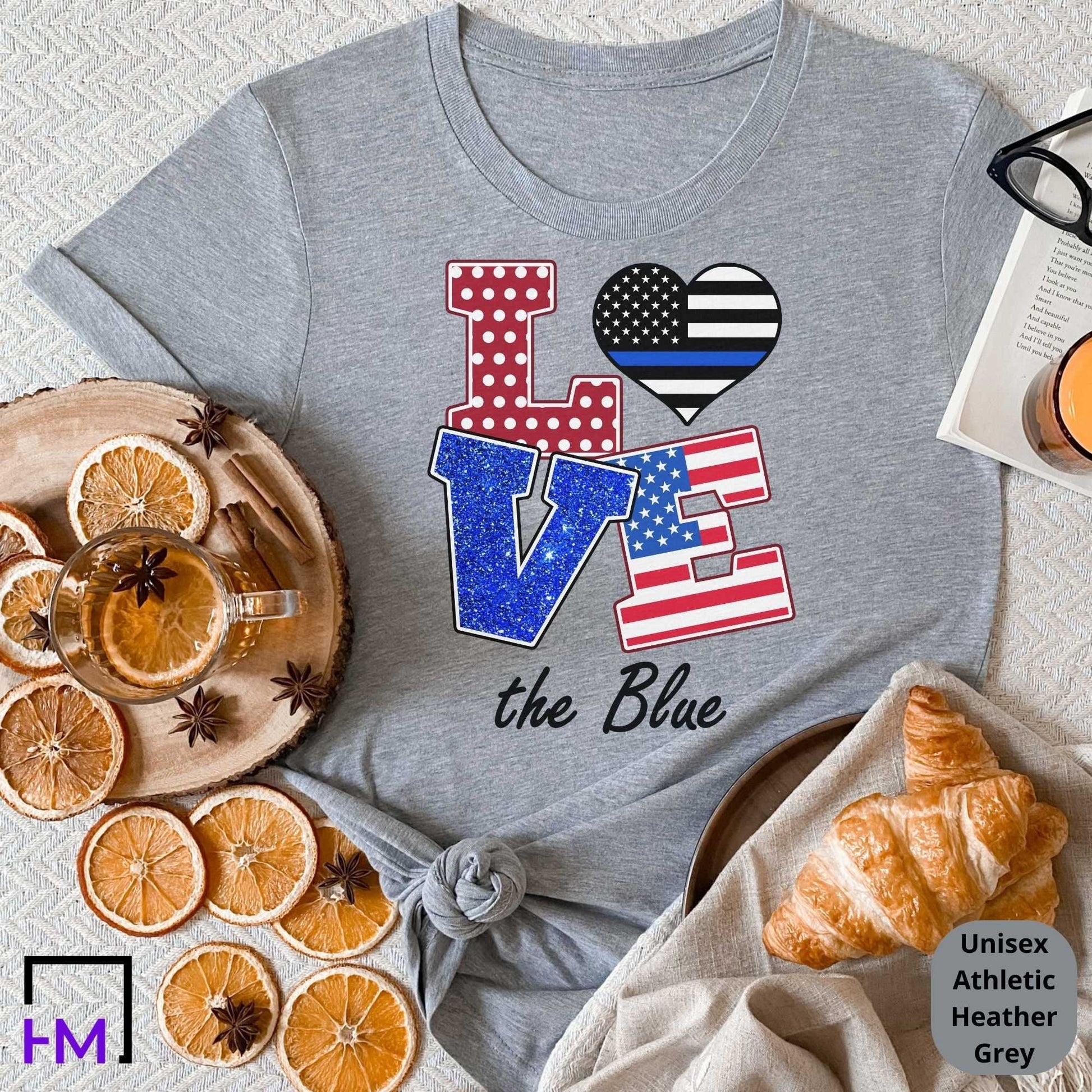Police Shirt for Women, Police Wife Shirt, Police Academy Graduate Shirt, Policemen Mom Gift, Back the Blue Sweater, Gift for Police Officer