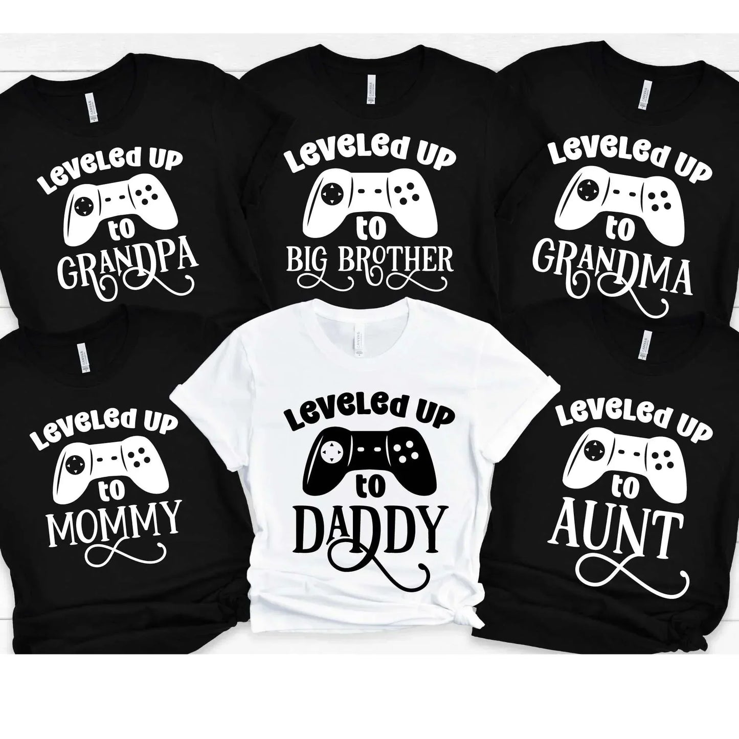 Pregnancy Reveal Shirts, Baby Announcement to Grandparents, Baby Shower Gifts, Video Game Family Matching T-shirts, 1st Time Parents