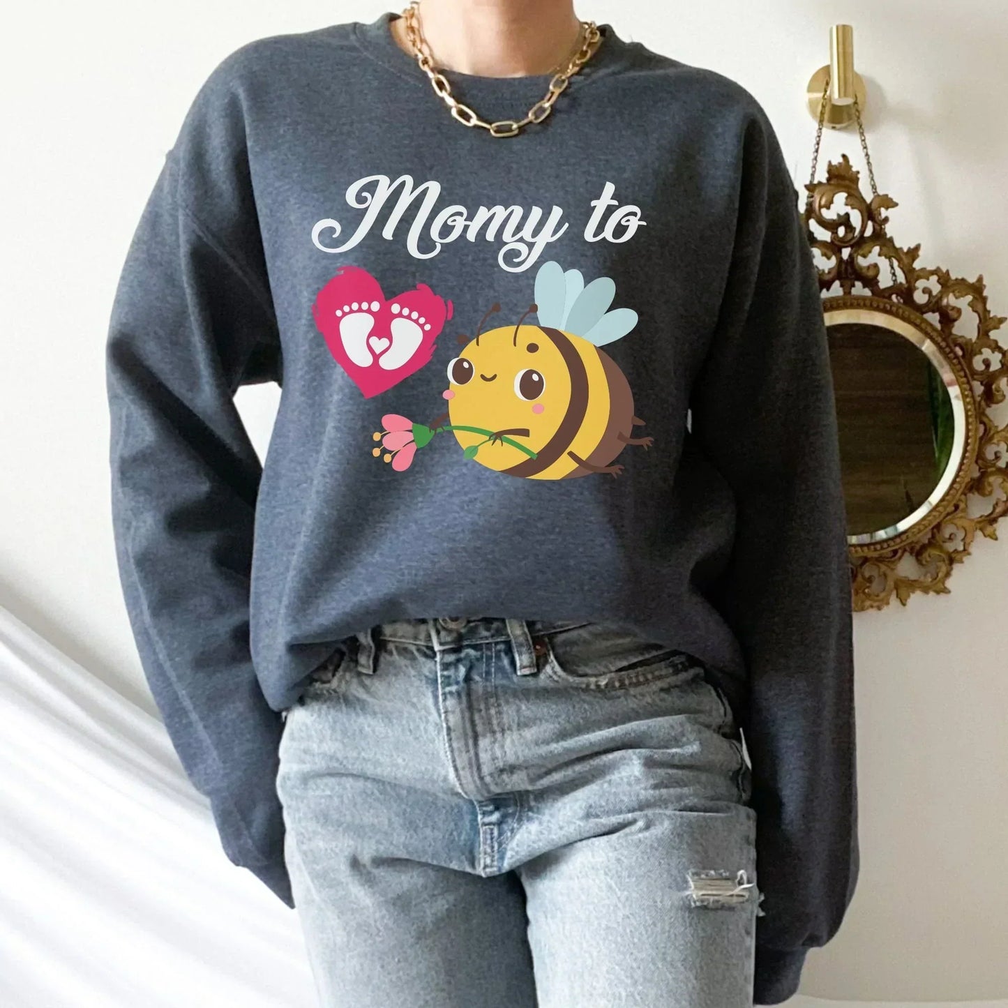 Pregnancy sweatshirt, Maternity shirt, Bumble Bee Pregnancy Reveal to Husband, Soon to Be Mom, Expecting Mother Hoodie, New Baby Coming Soon HMDesignStudioUS