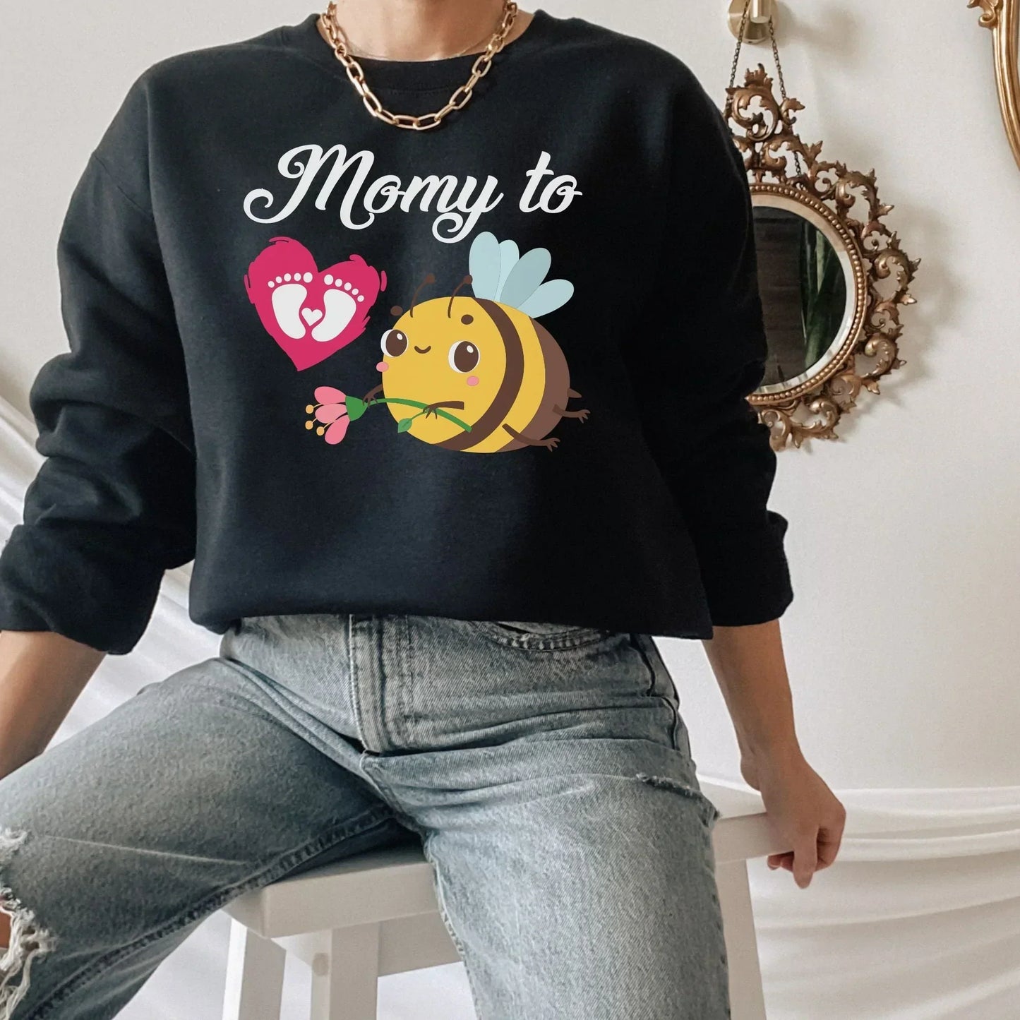 Pregnancy sweatshirt, Maternity shirt, Bumble Bee Pregnancy Reveal to Husband, Soon to Be Mom, Expecting Mother Hoodie, New Baby Coming Soon HMDesignStudioUS