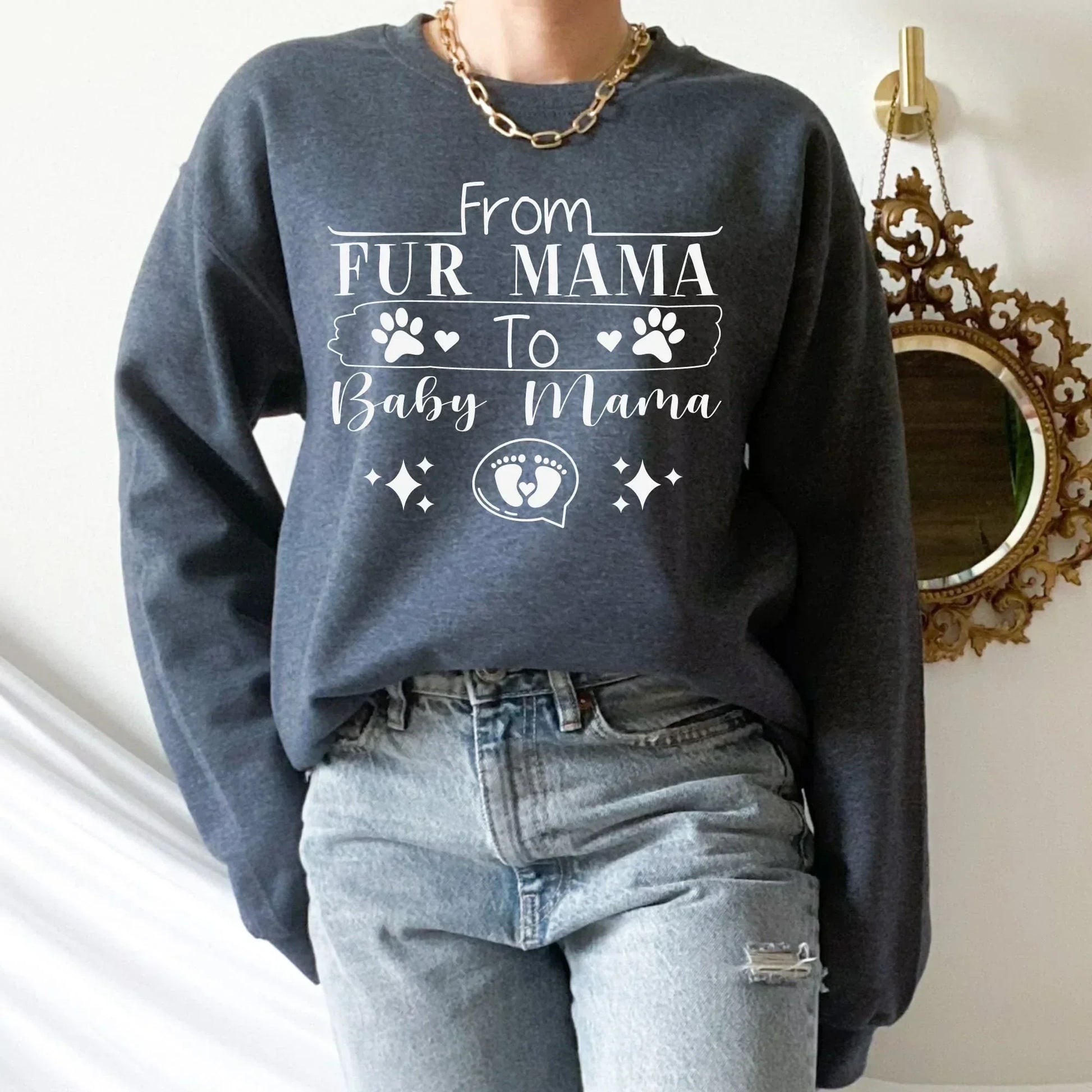 Pregnancy sweatshirt, Maternity shirt, Dog Mom, Pregnancy Reveal to Husband, Soon to Be Mom, Expecting Mother Hoodie, New Baby Coming Soon
