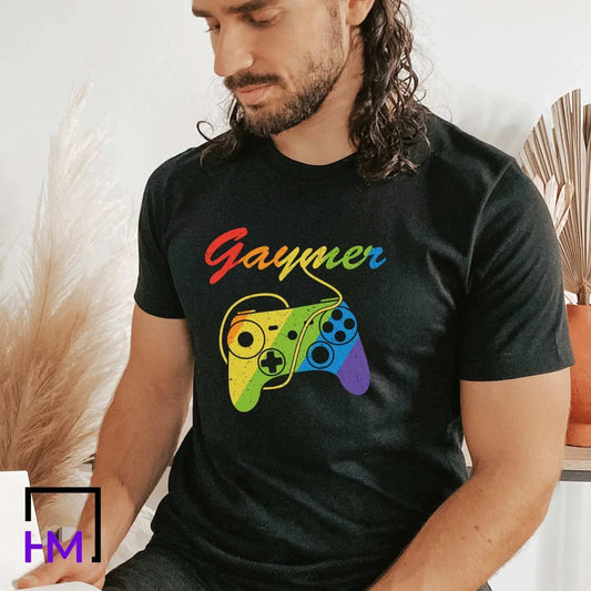 Pride Shirt, Gamer Rainbow, Human Rights Love is Love Shirt, Retro Hippie Shirt, Equality T-Shirt, LGBTQ Support Shirts, LGBTQ Pride Shirts