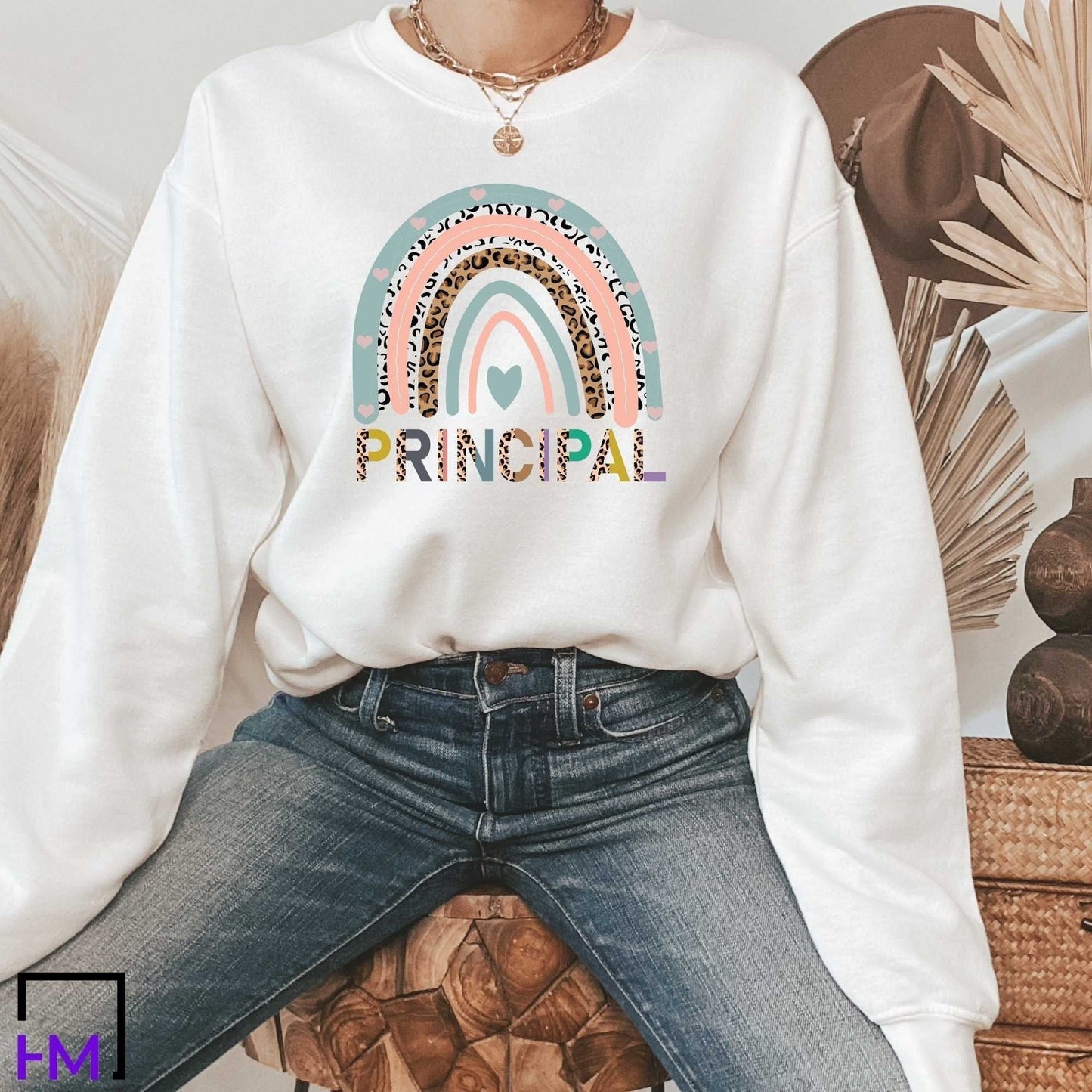 Rainbow Principal Shirt | Great for New Administration, Elementary, Middle, High School Teams, Appreciation Gifts, 100th Day of School Celebration, HMDesignStudioUS