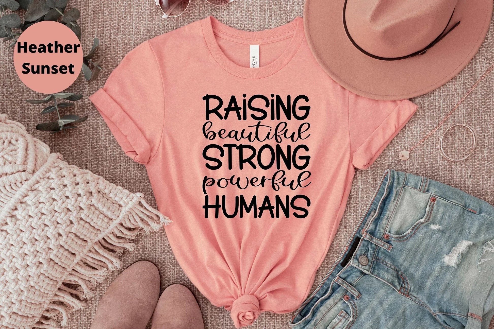 Raising Beautiful Strong Powerful Humans, Christian Mom Shirts HMDesignStudioUS