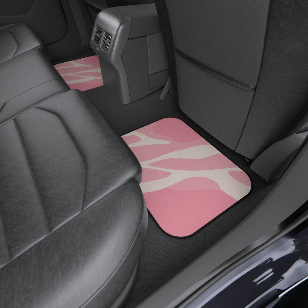 Retro Pink Groovy Floor Mat, Light Pink Hippie Car Floor Mat, Boho Car Mat Accessories, Cottagecore Car mat, Bohemian Car mat HMDesignStudioUS