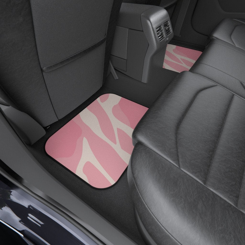 Retro Pink Groovy Floor Mat, Light Pink Hippie Car Floor Mat, Boho Car Mat Accessories, Cottagecore Car mat, Bohemian Car mat HMDesignStudioUS