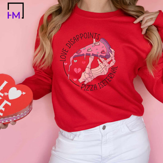 Retro Pizza Valentines Day Shirt, Pizza Lover Womens Valentines Day Gift, Groovy Valentine Shirt, Girl Valentine Shirt, Self Love Valentine HMDesignStudioUS