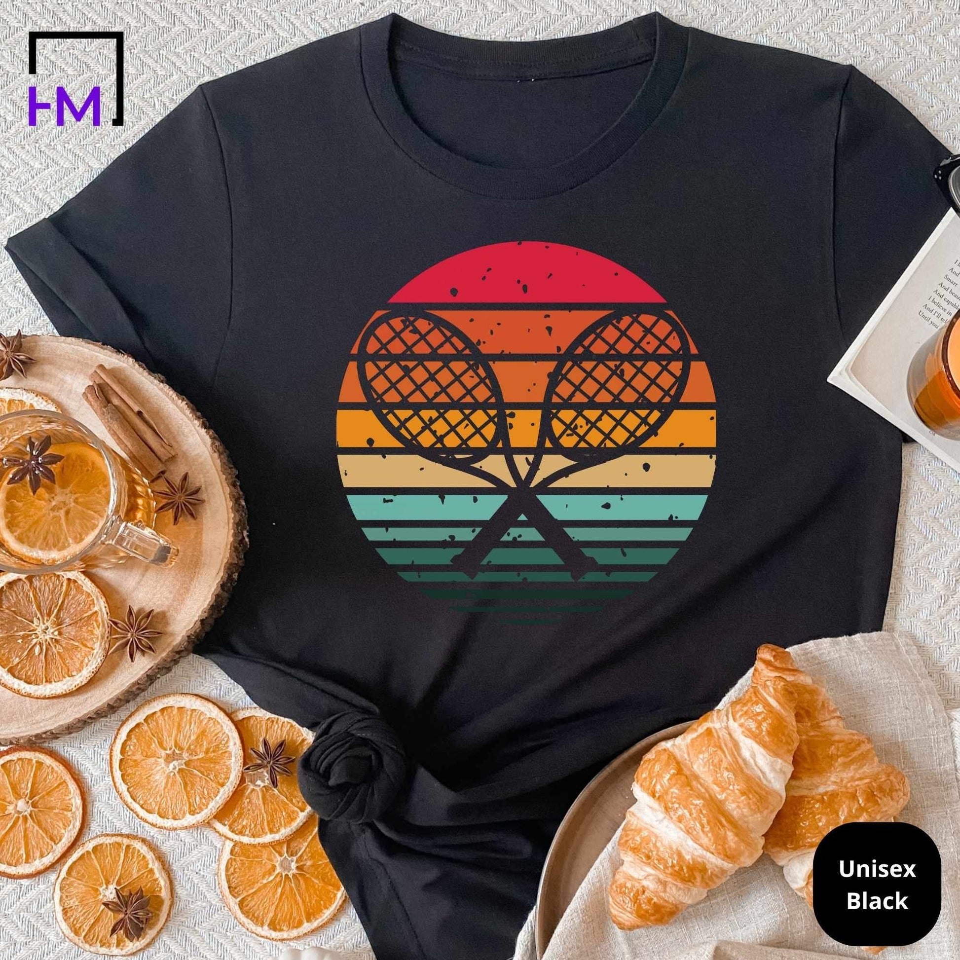 Retro Tennis Shirt, Graphic Tee for Tennis Lover HMDesignStudioUS