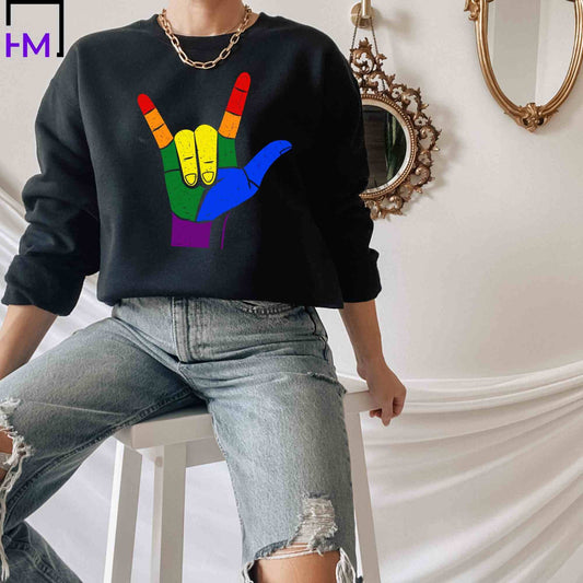 Rock ON Rainbow Pride Shirt, Gay Pride Shirt, LGBTQ Ally Shirt HMDesignStudioUS