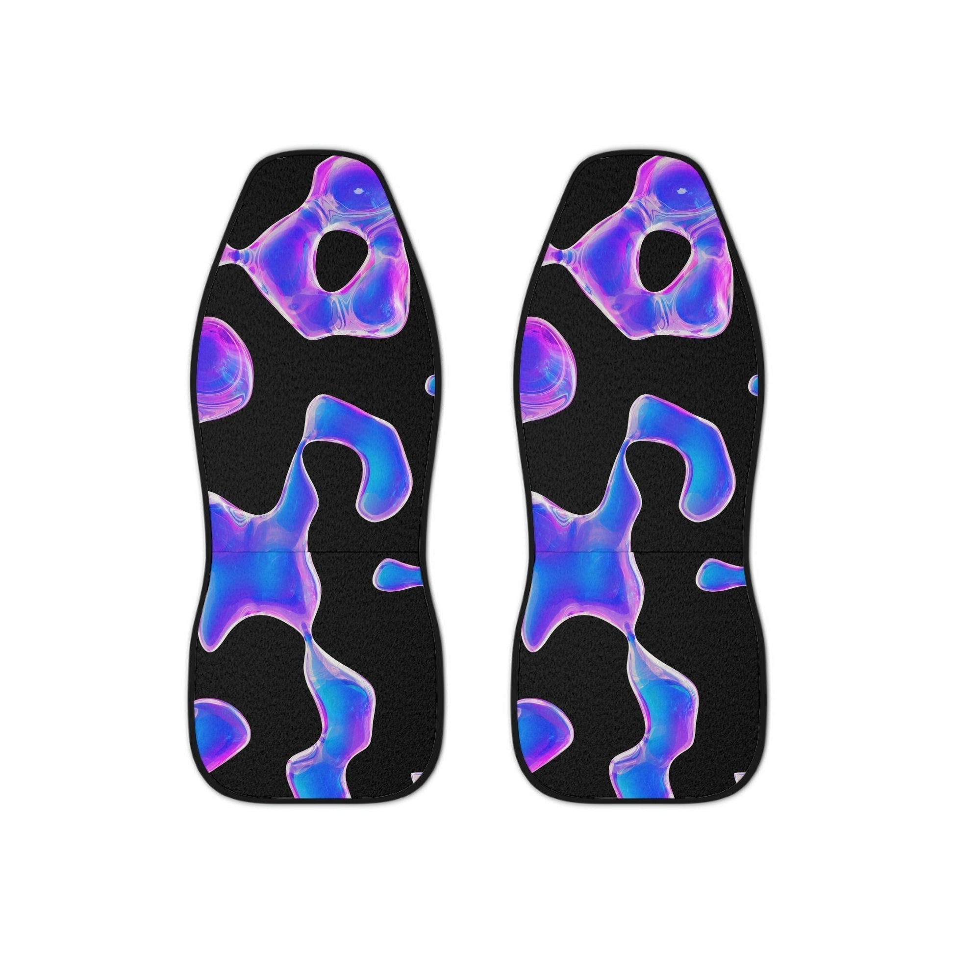 Seat Covers for Cars, Y2K Car Seat Cover, Hippie Car Accessories for Women, Blue and Black Universal Vehicle Seat Protector, Neon Chair Cover for Car