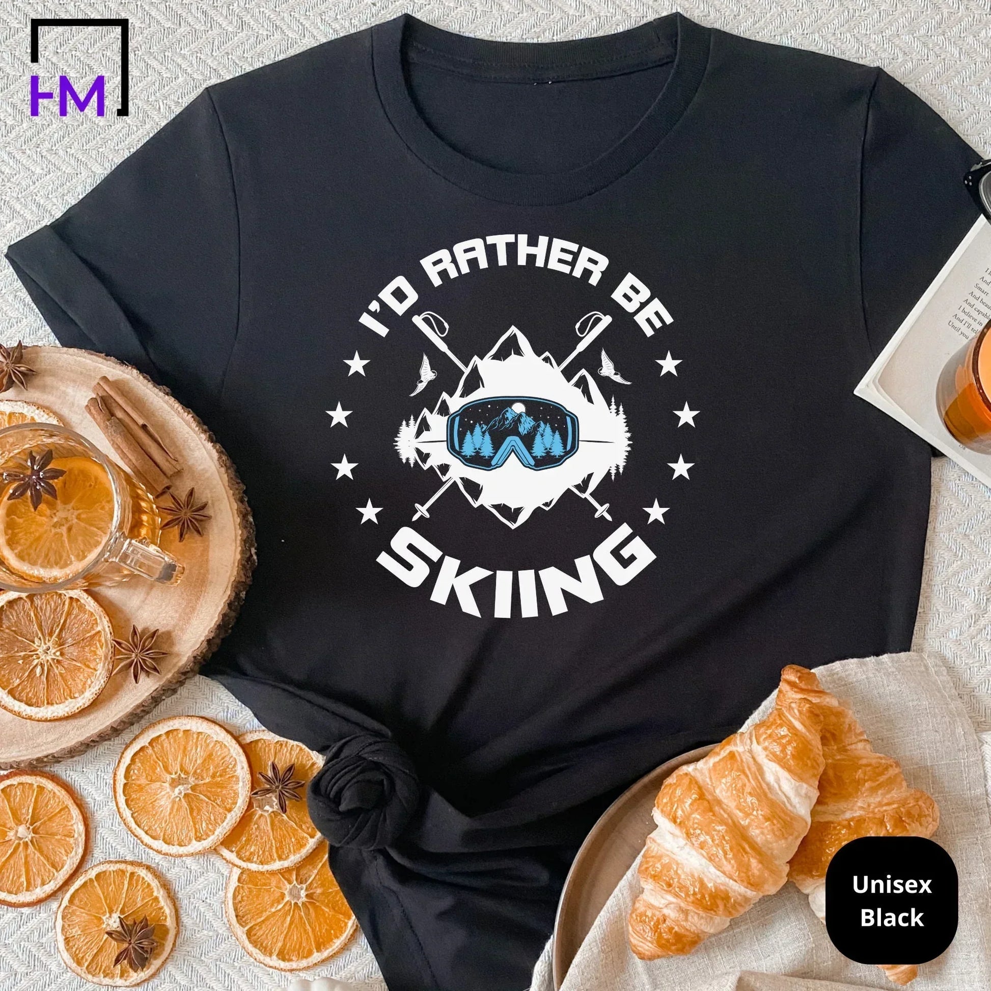 Skiing Shirt | Great for Retired Sports Enthusiast, New Skiers Women/Men, Beginners Experts, Future Ski Lovers | Holiday, Birthday Xmas Gift HMDesignStudioUS