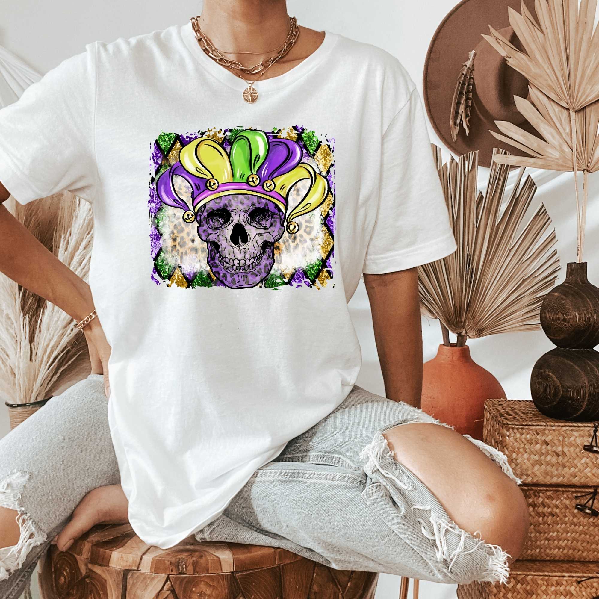 Skull Mardi Gras Shirt or Tank Top for Women and Men Plus Sizes Available Up to 5XL HMDesignStudioUS 339