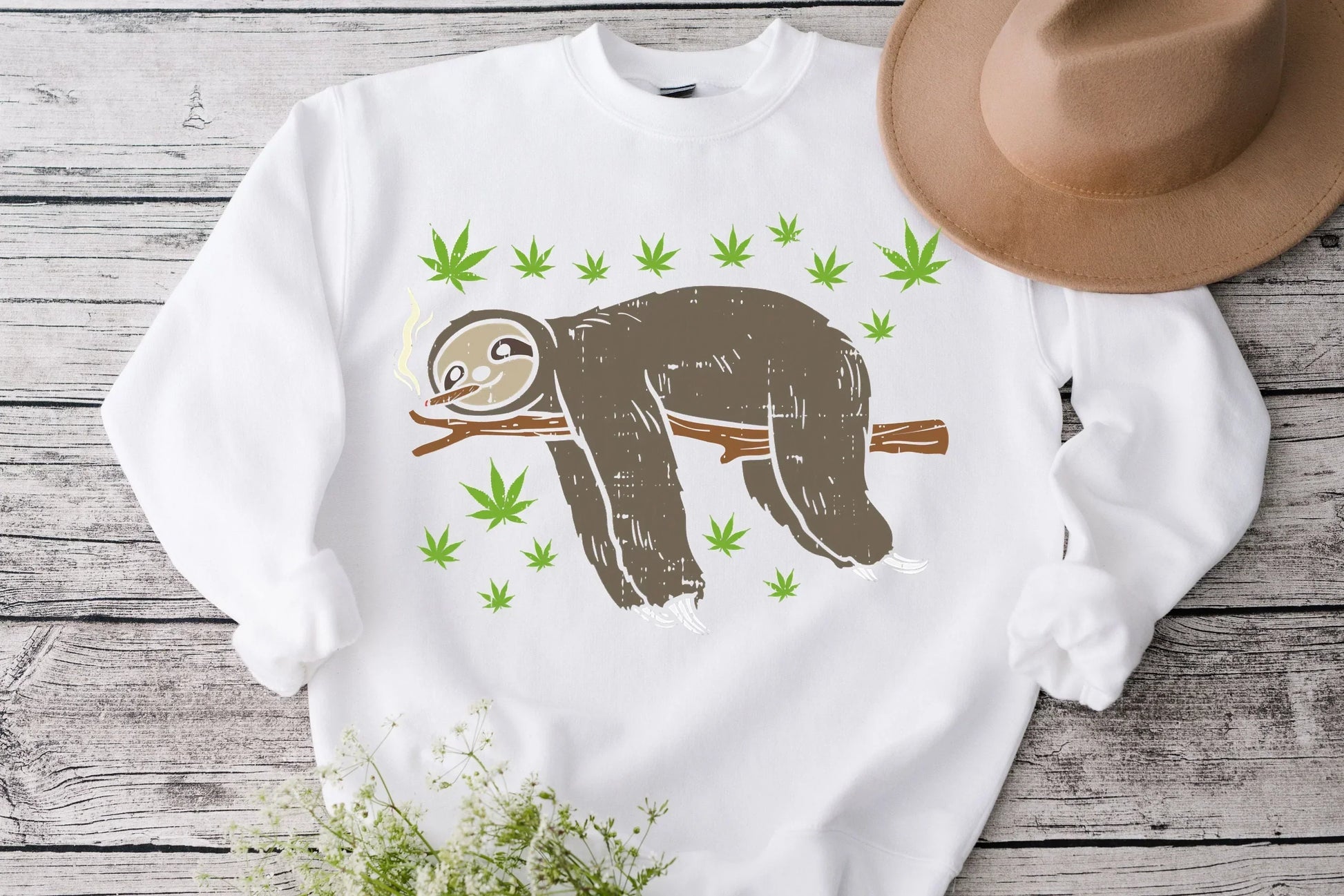 Sloth Weed Lover Shirt HMDesignStudioUS