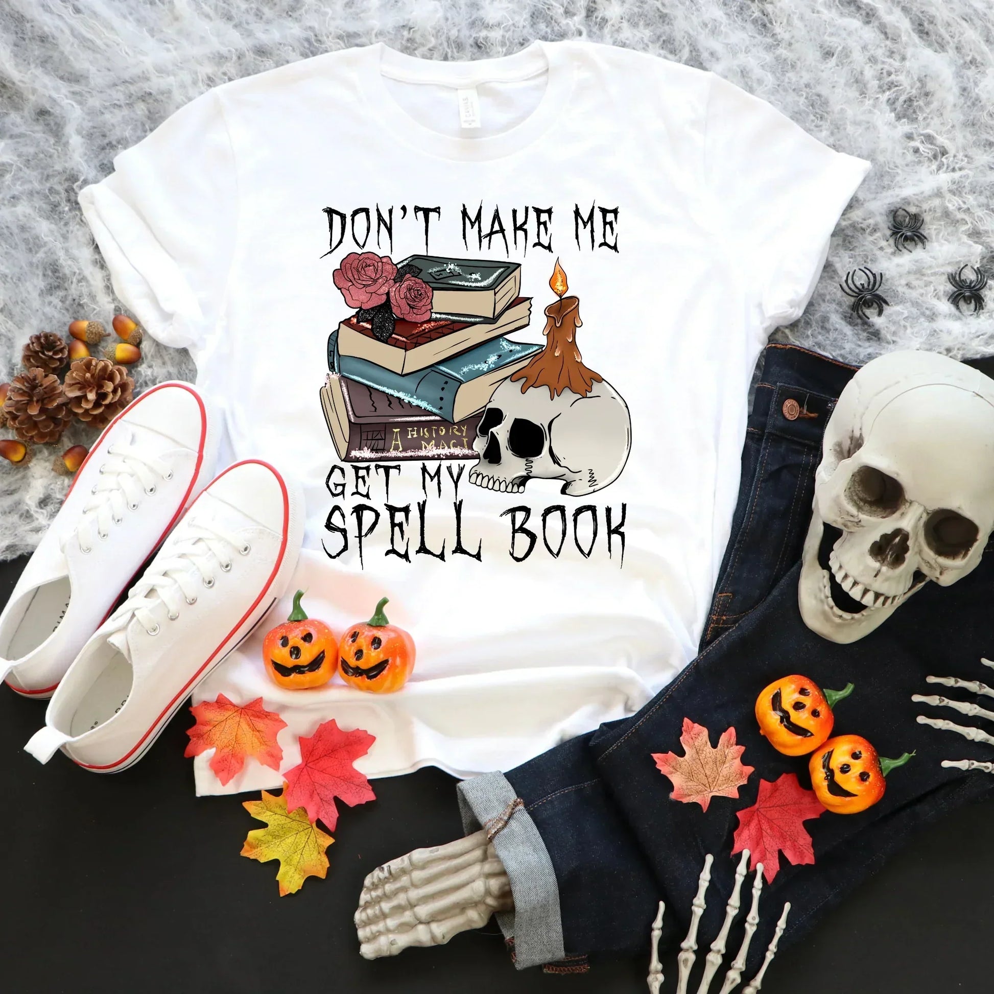 Spell Book, Gothic Shirt, Witchy Vibes, Halloween Sweatshirt, Moon Shirt, Skull Shirt, Goth Style Grunge Shirt, Aesthetic Clothing, Cat Shirt, Witch Tee HMDesignStudioUS
