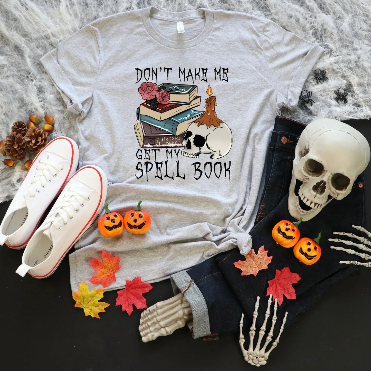 Spell Book, Gothic Shirt, Witchy Vibes, Halloween Sweatshirt, Moon Shirt, Skull Shirt, Goth Style Grunge Shirt, Aesthetic Clothing, Cat Shirt, Witch Tee HMDesignStudioUS