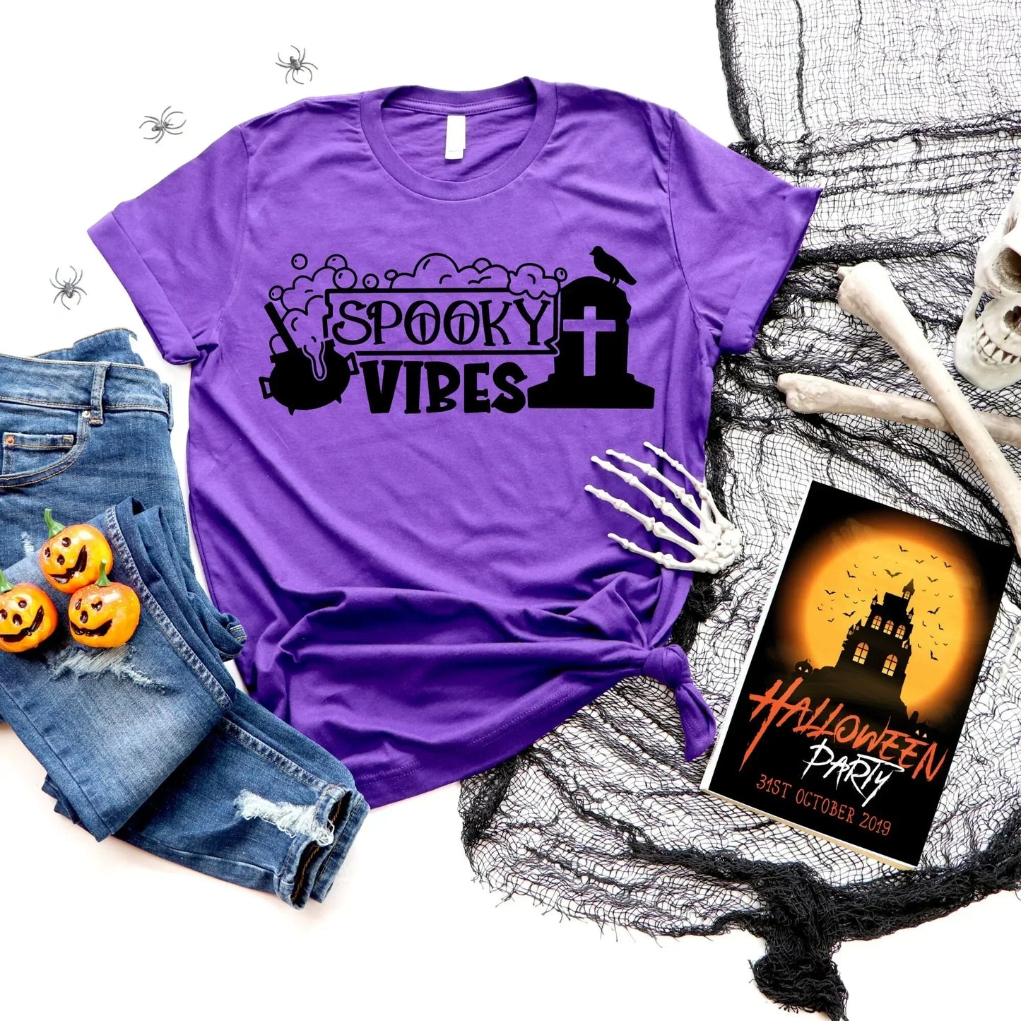 Spooky Vibes, Halloween Sweater, Halloween Crewneck, Halloween Party, Horror Shirt, Funny Halloween, Horror Movie, Halloween Hoodie HMDesignStudioUS