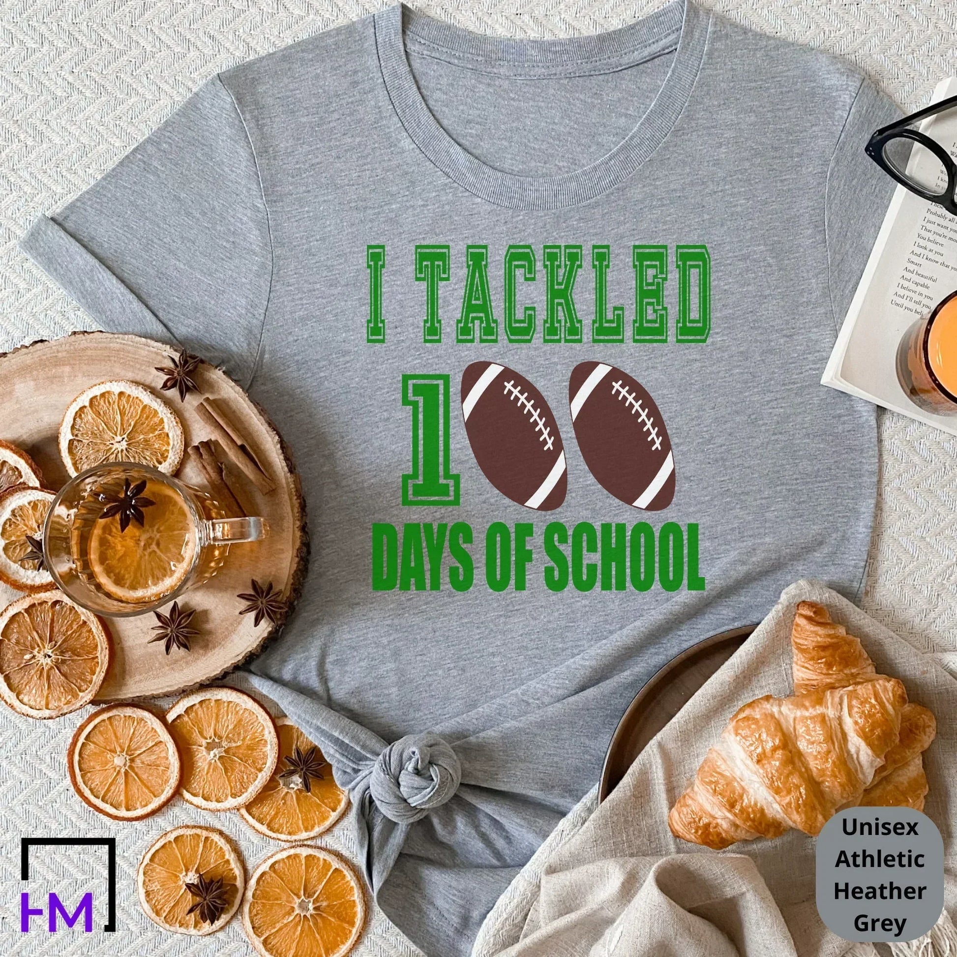 Tackled 100 Days of School Shirt HMDesignStudioUS