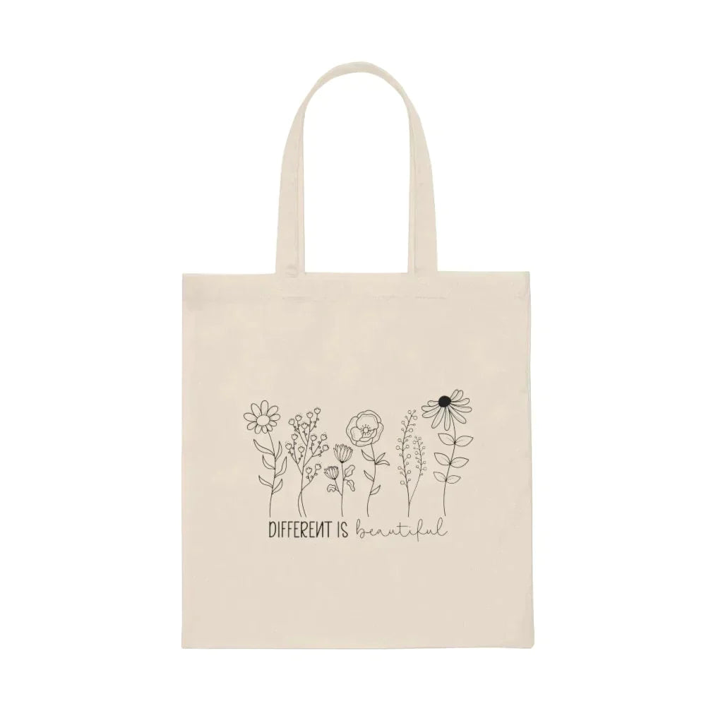 Canvas Tote Bag Aesthetic Tote Bag Flower Design Eco 