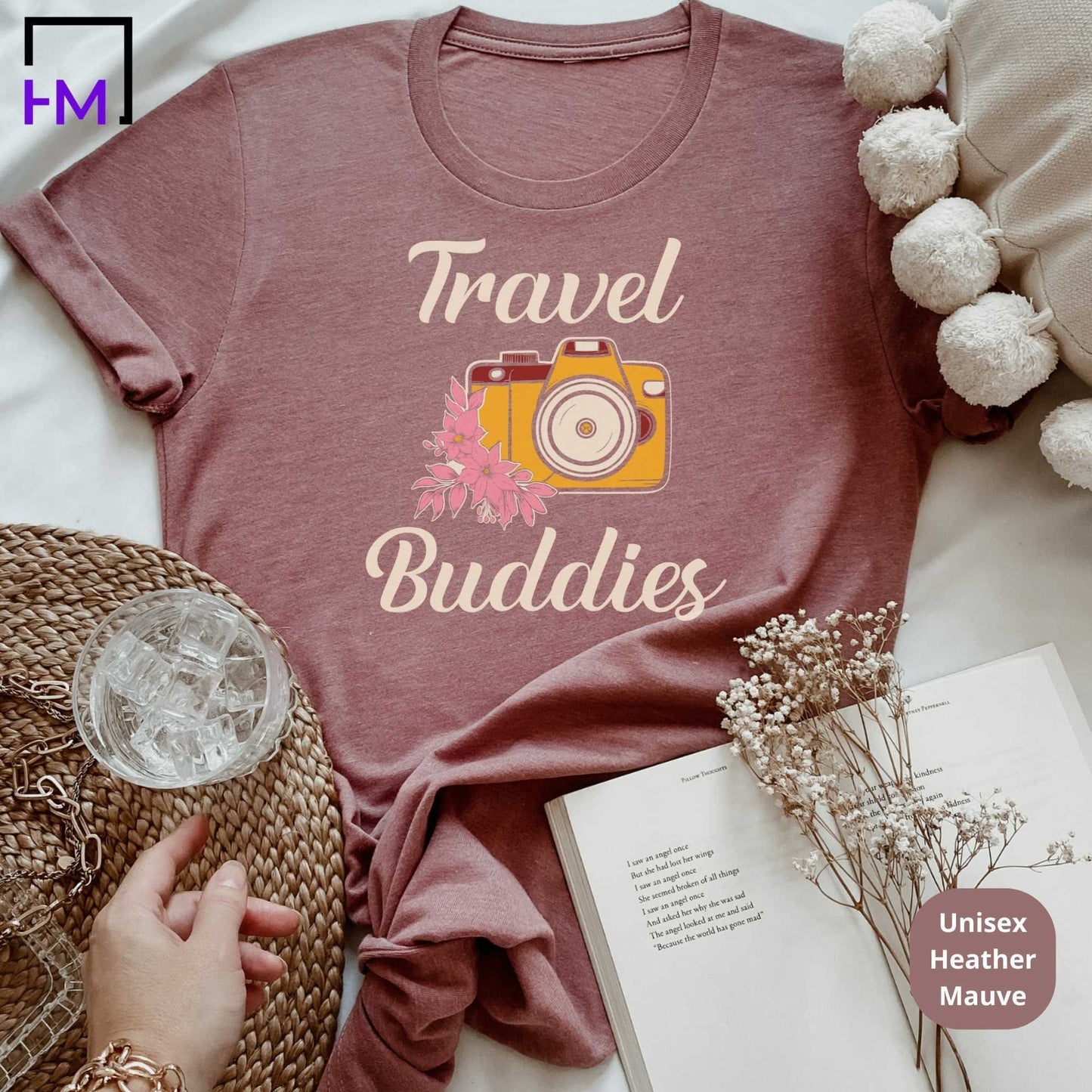 Travel Buddies Shirt, Girls Sisters Trip Gifts HMDesignStudioUS