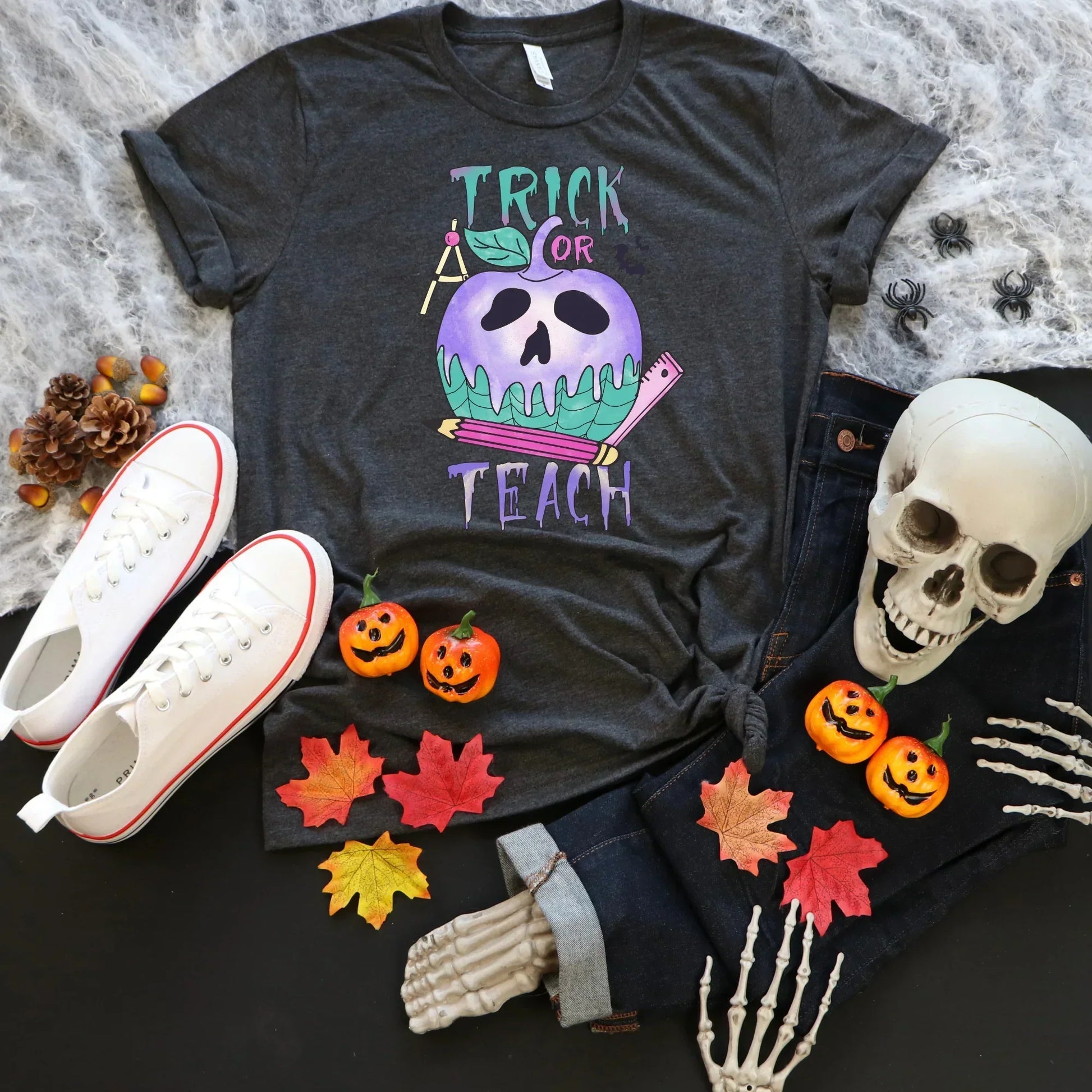 Trick or Teach, Halloween Teacher Shirt, Halloween Sweatshirt, Spooky Teacher, Halloween Ghost Shirt, Halloween Hoodie HMDesignStudioUS