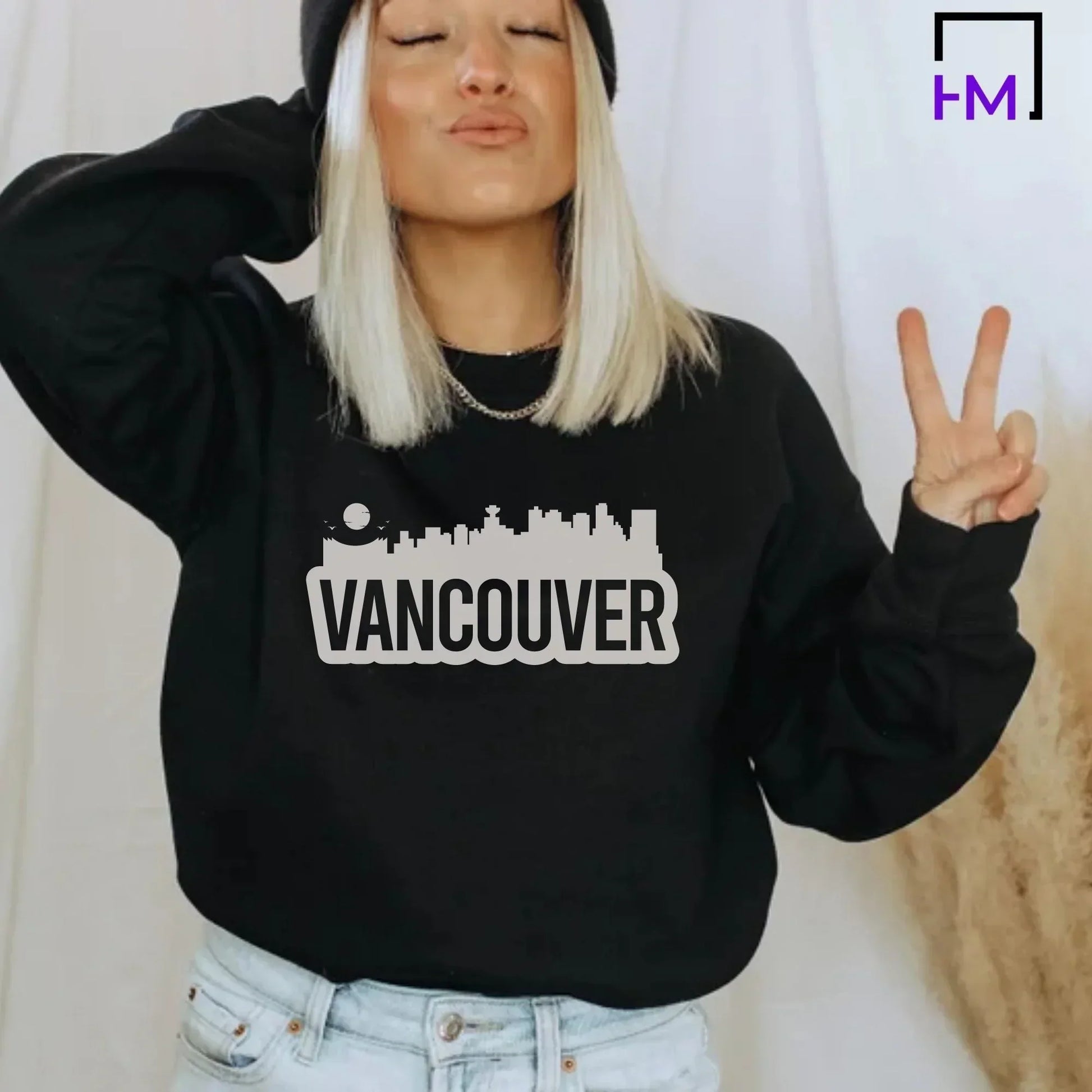 Vancouver Skyline Shirt, Vancouver Canada Sweatshirt, T-Shirt or Hoodie HMDesignStudioUS